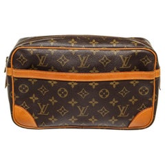 Louis Vuitton Brown Monogram Compiegne 28 Clutch Bag with monogram canvas  For Sale at 1stDibs