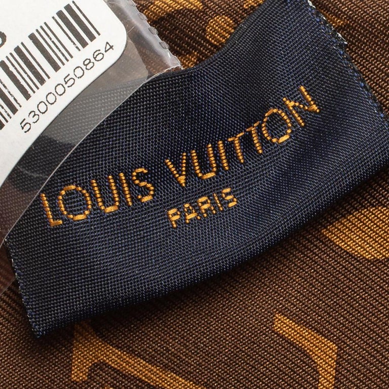 Authentic Louis Vuitton Brown Monogram Confidential Bandeau Silk