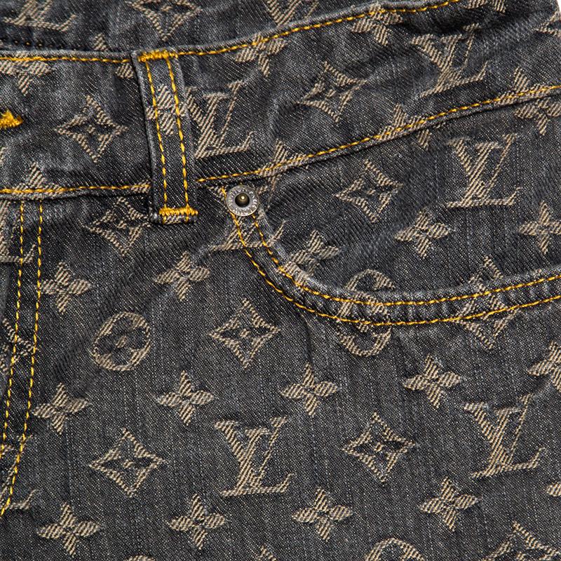 Louis Vuitton Brown Monogram Denim Jeans L In Excellent Condition In Dubai, Al Qouz 2