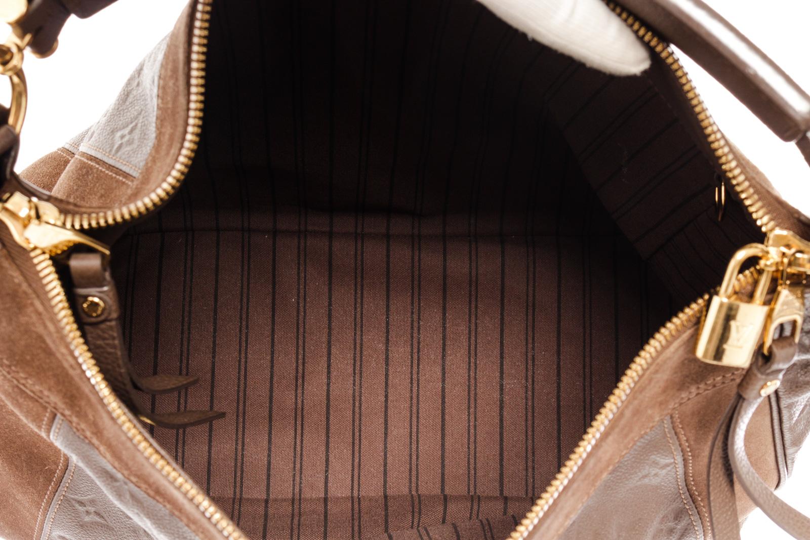Louis Vuitton Brown Monogram Empreinte Audacieuse MM Hobo Bag For Sale 2