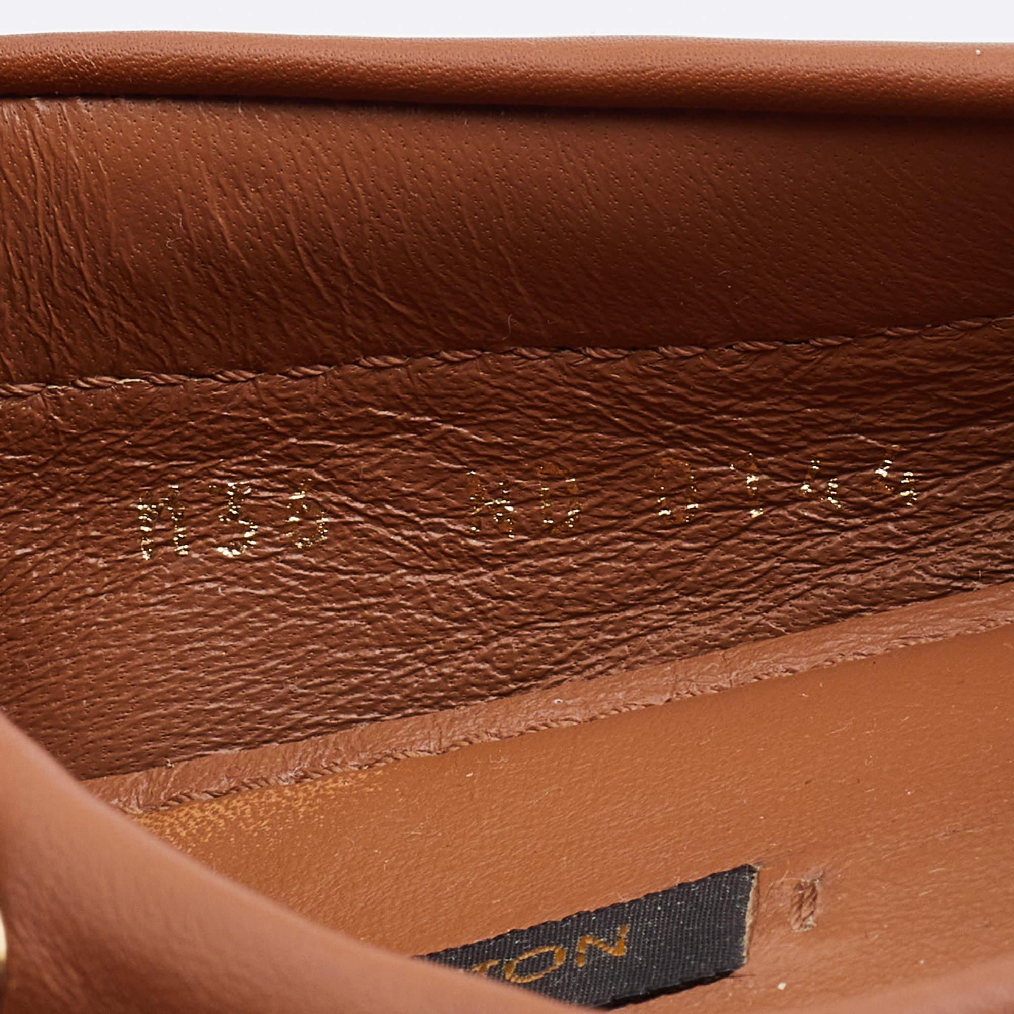 Louis Vuitton Brown Monogram Empreinte Leather Gloria Loafers Size 36 For Sale 3