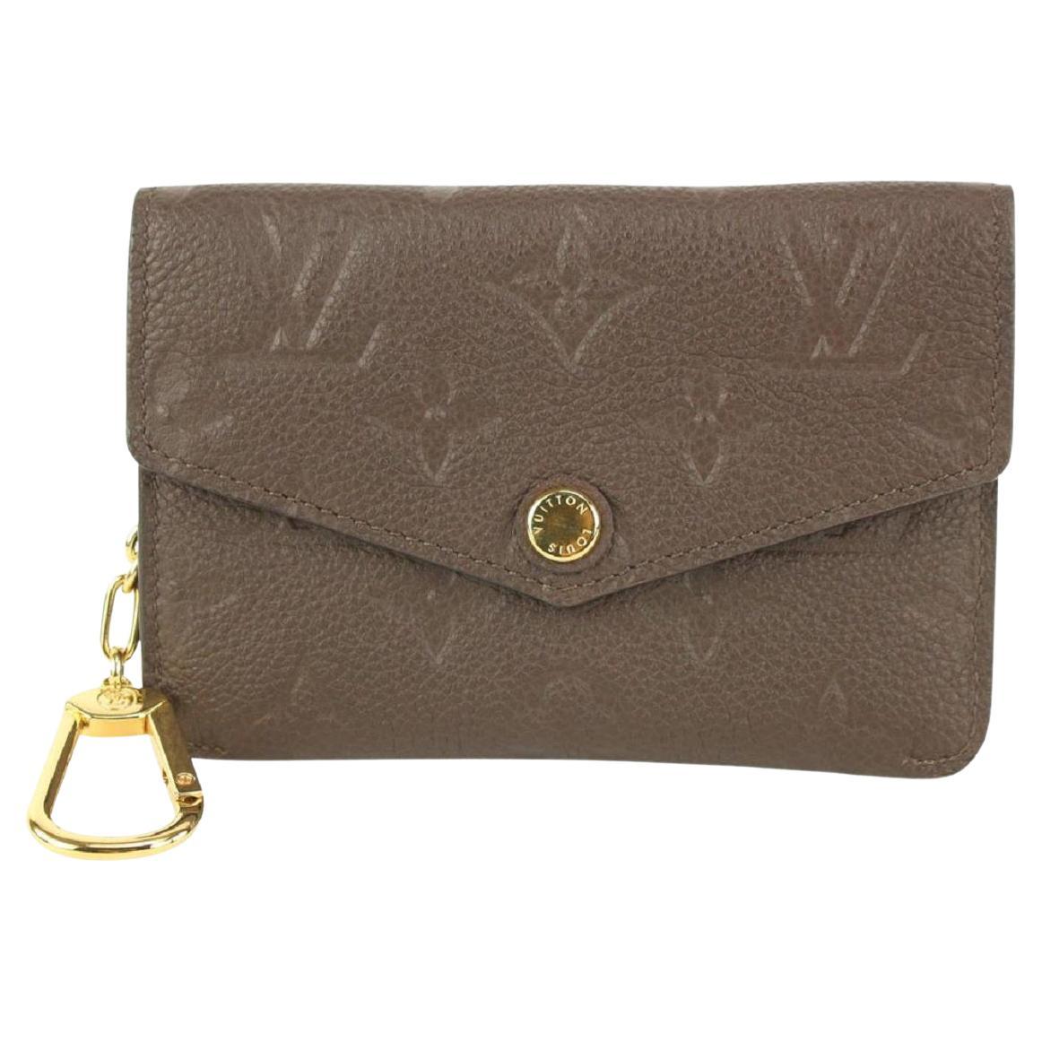 Louis Vuitton Brown Monogram Empreinte Leather Key Pouch Pochette Cles Coin For Sale