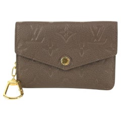Vintage Louis Vuitton Brown Monogram Empreinte Leather Key Pouch Pochette Cles Coin