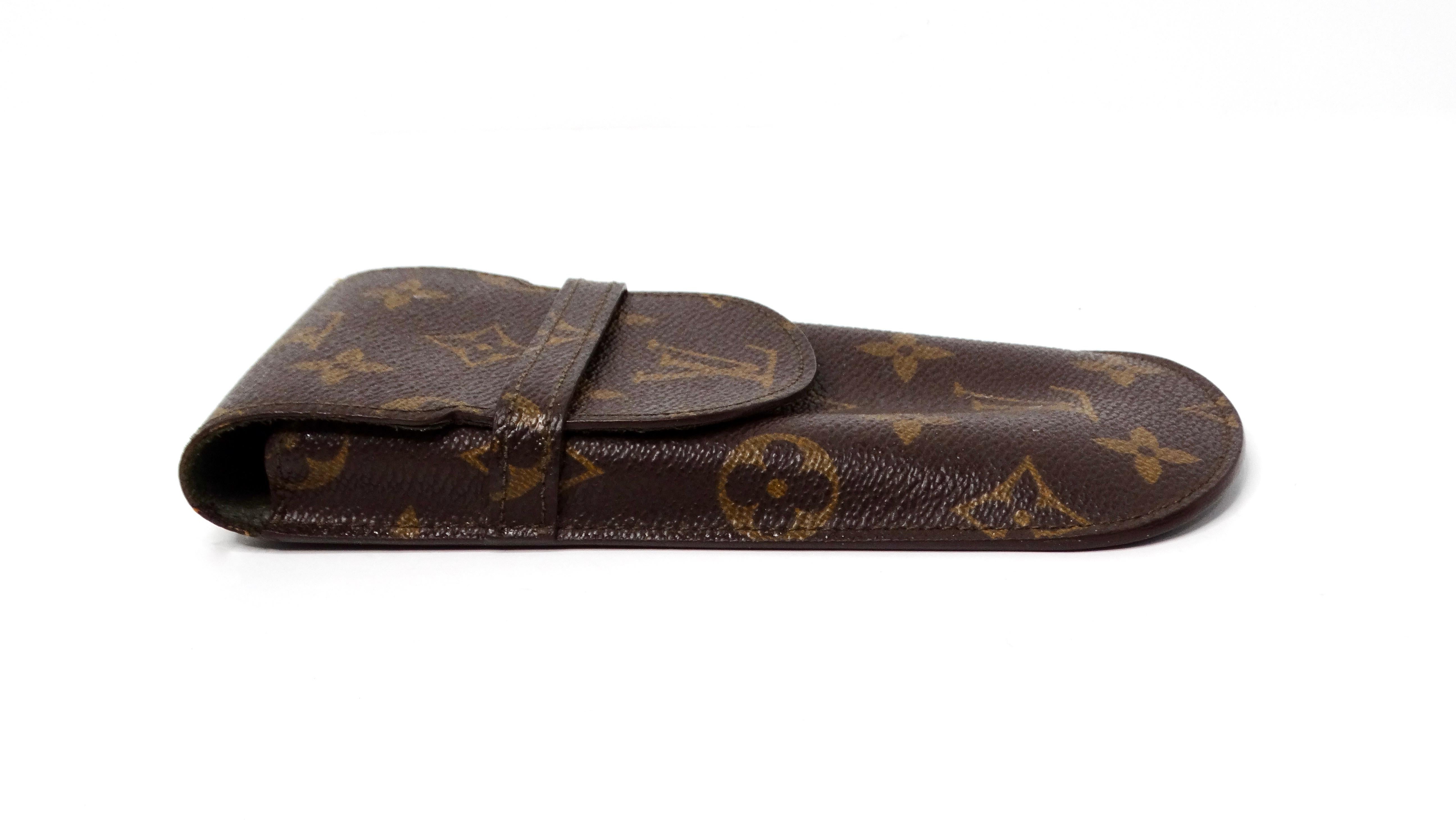 The Louis Vuitton Brown Monogram Eyeglass Case is a luxurious and stylish accessory that epitomizes the brand's commitment to quality and elegance. Crafted from durable coated canvas, this case features the iconic LV monogram, a timeless symbol of