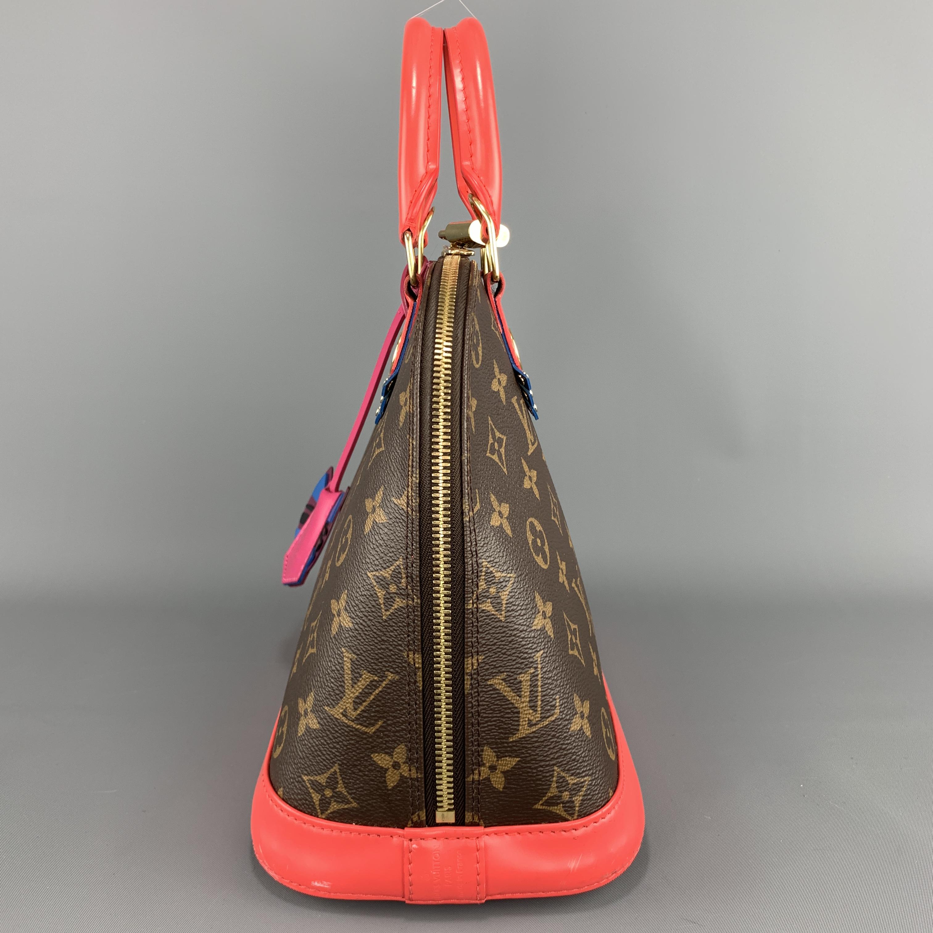 Black LOUIS VUITTON Brown Monogram Flamingo Pink Totem ALMA PM Bag