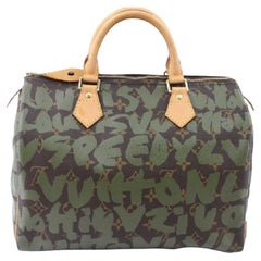 Louis Vuitton Brown Monogram Graffiti Canvas Leather Speedy 30 cm Handbag