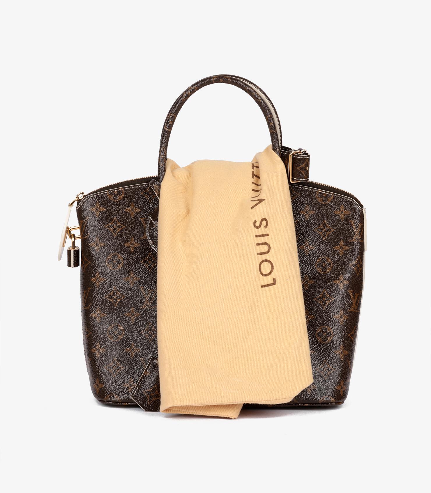 Louis Vuitton Brown Monogramm hochglänzendes beschichtetes Segeltuch Fetisch Lockit im Angebot 8