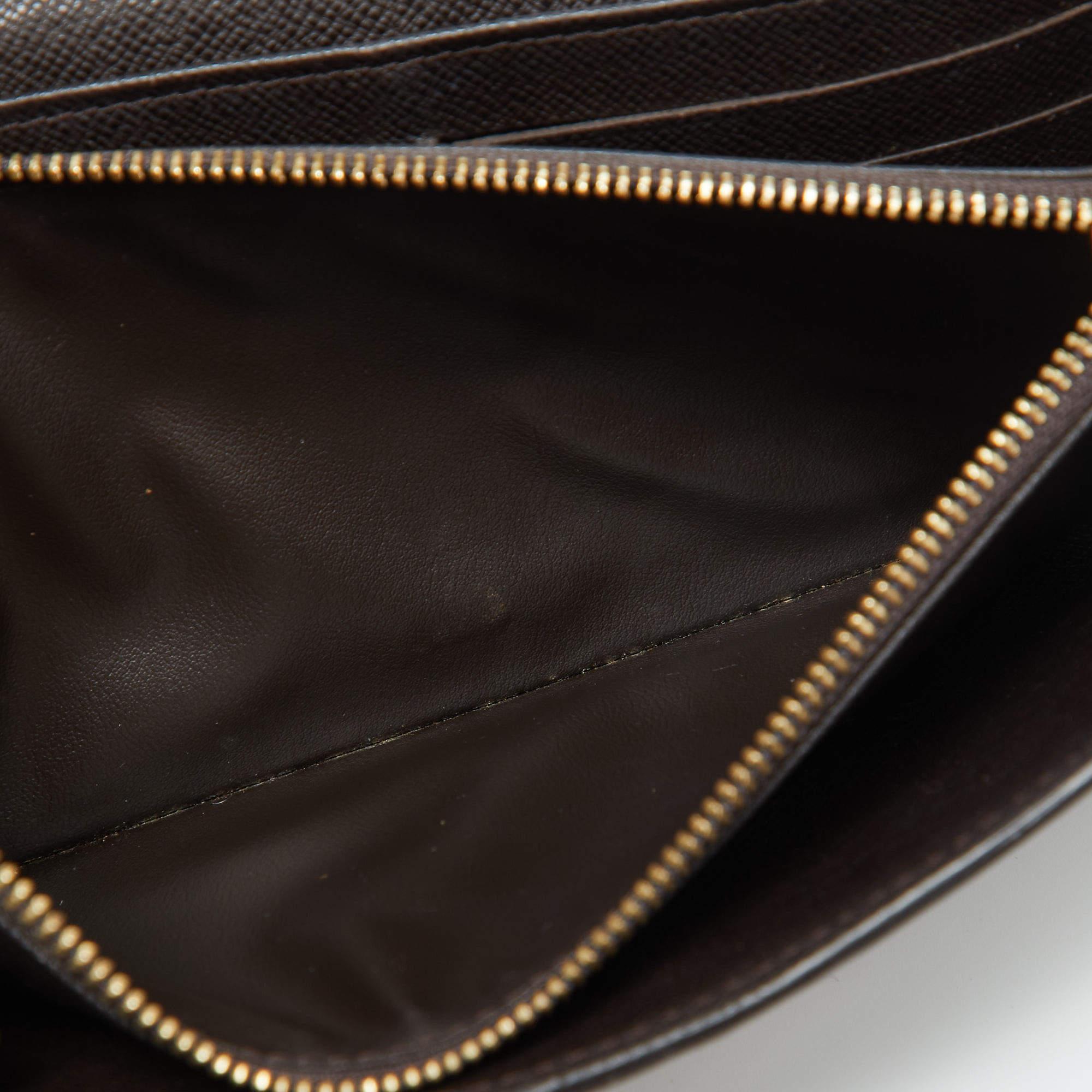 Gray Louis Vuitton Brown Monogram Idylle Canvas and Leather Sarah Wallet For Sale