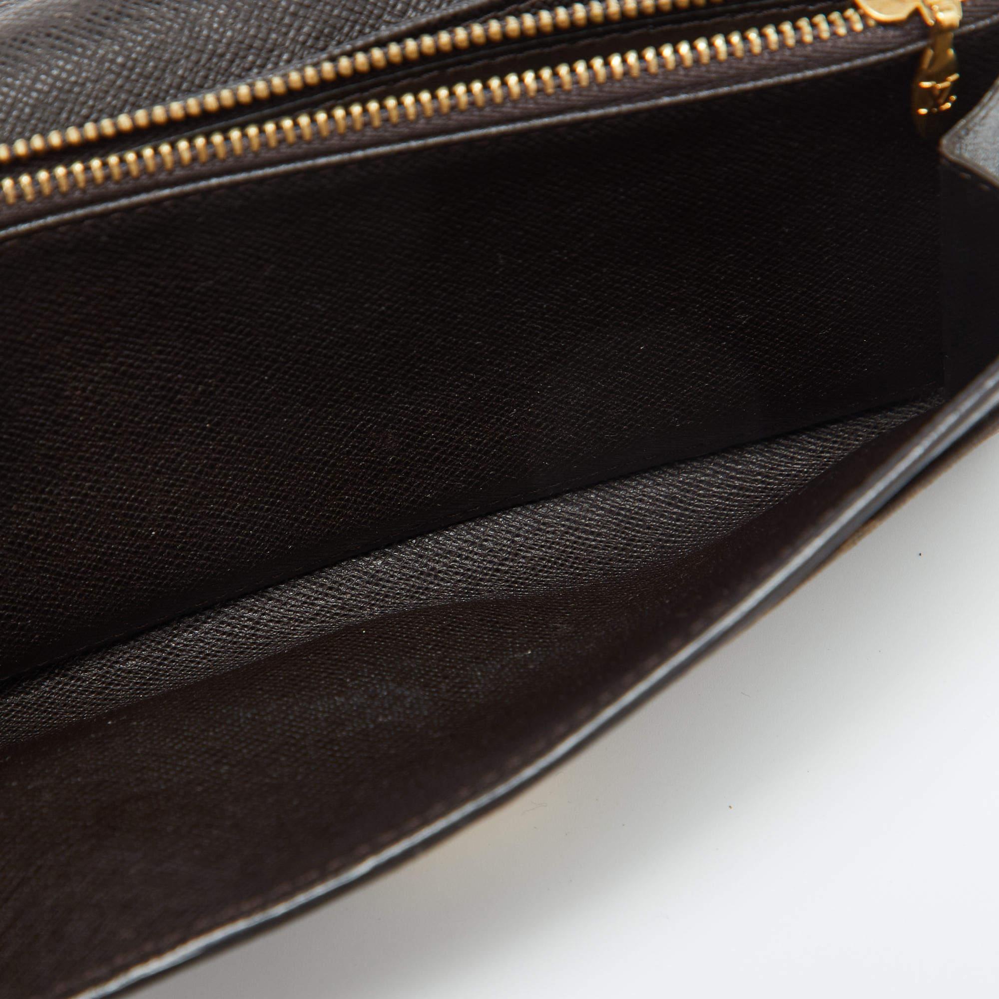 Louis Vuitton Brown Monogram Idylle Canvas and Leather Sarah Wallet In Fair Condition For Sale In Dubai, Al Qouz 2