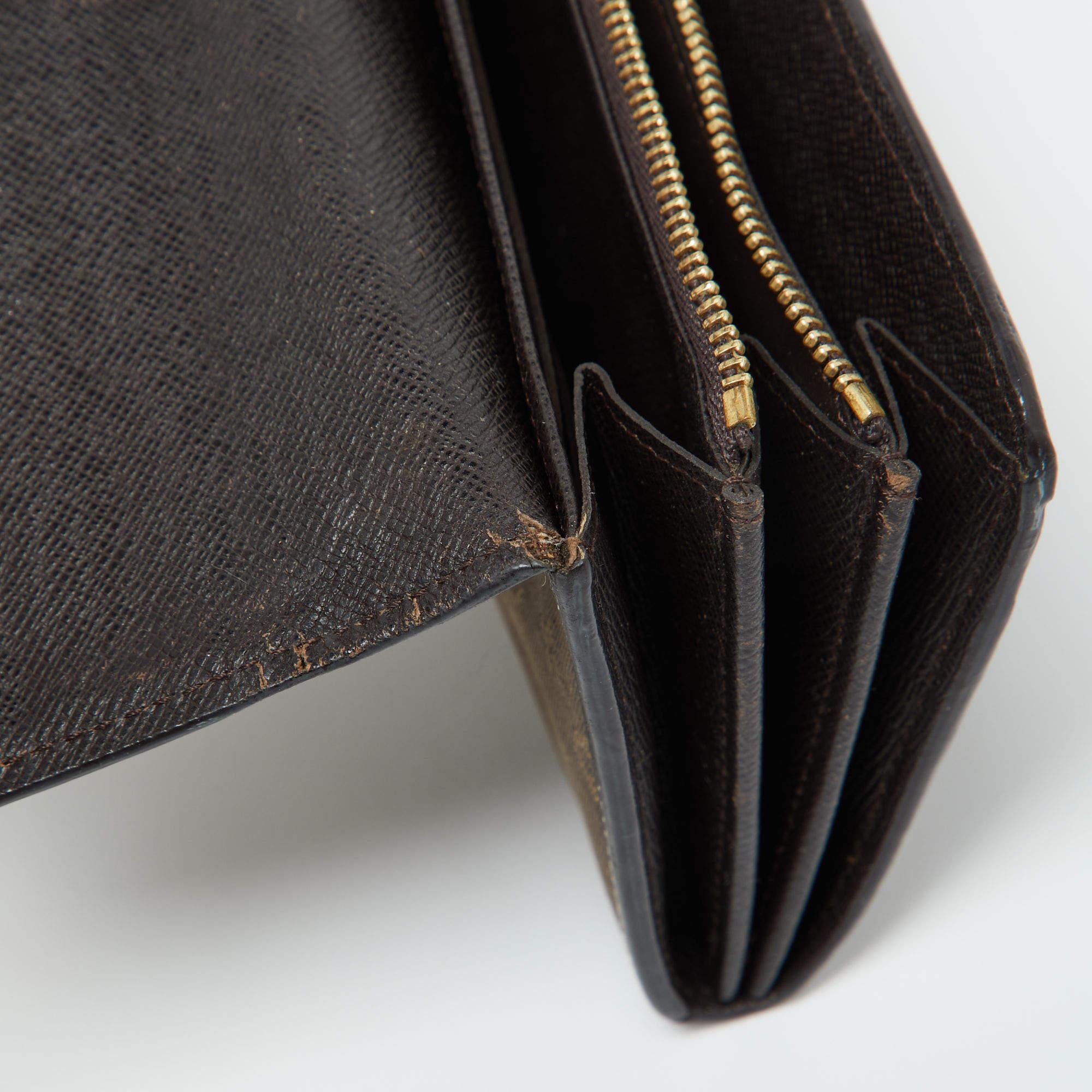 Women's Louis Vuitton Brown Monogram Idylle Canvas and Leather Sarah Wallet For Sale