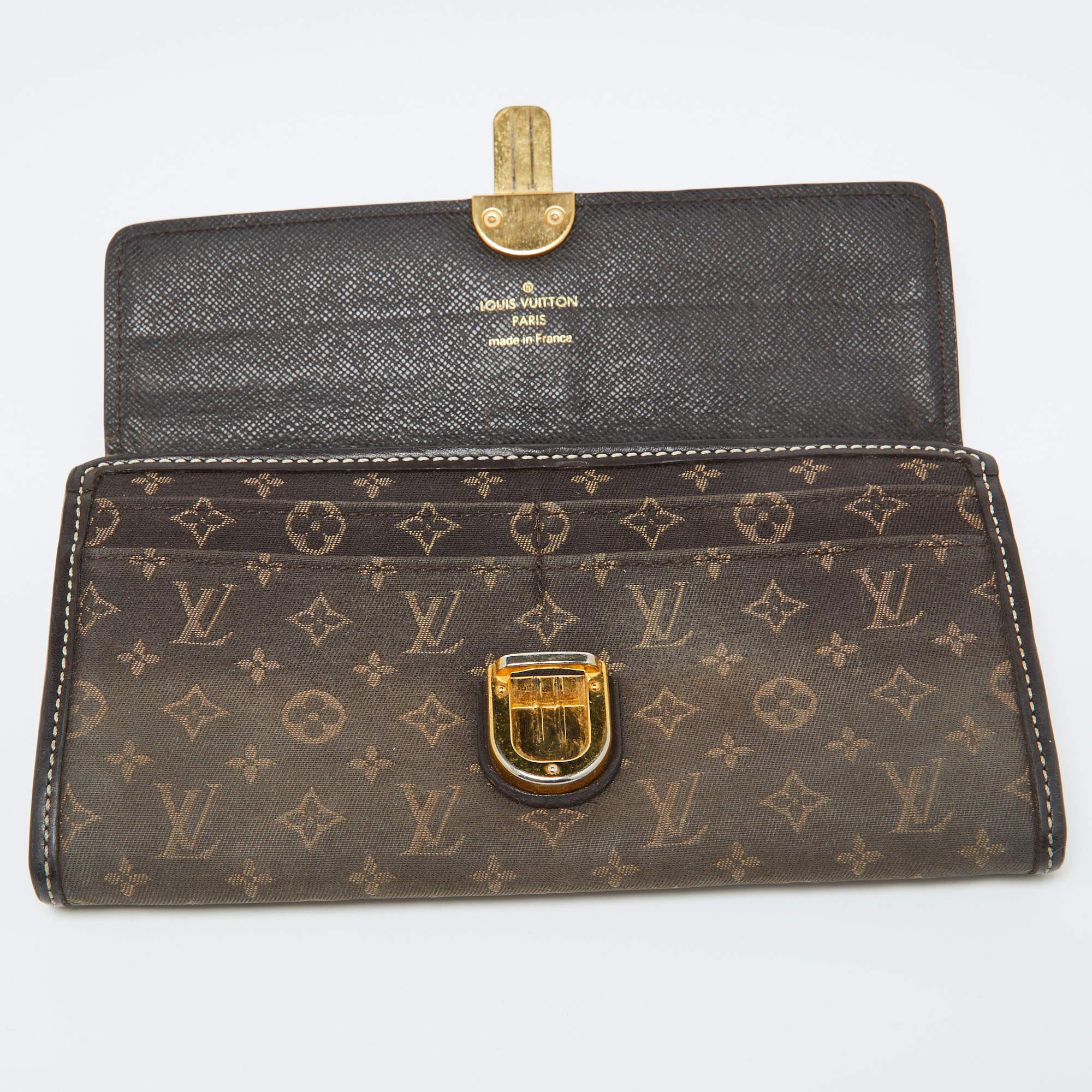 Louis Vuitton Brown Monogram Idylle Canvas and Leather Sarah Wallet For Sale 2