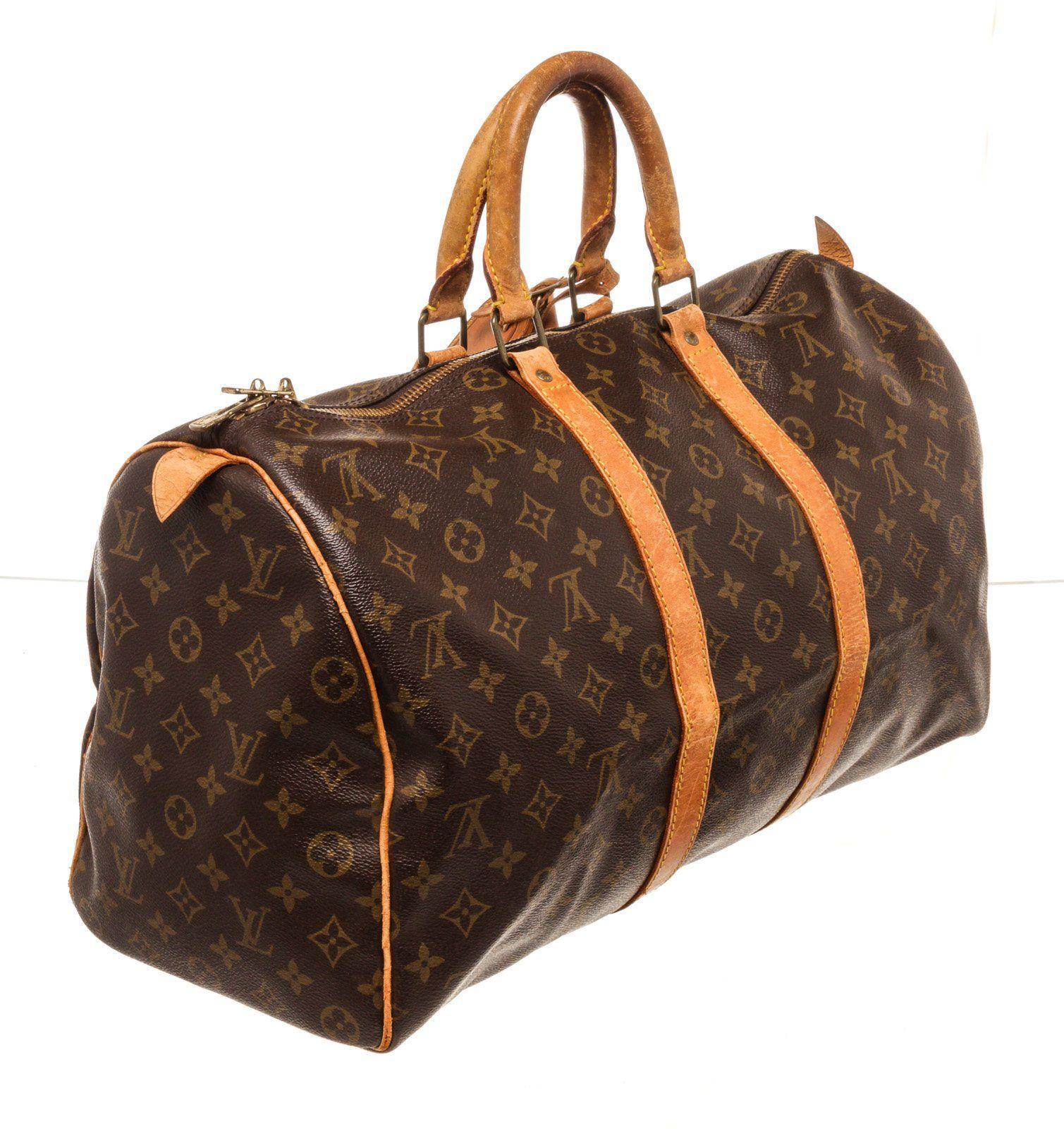 Louis Vuitton Brown Monogram Keepall 45cm Travel Bag In Good Condition In Irvine, CA