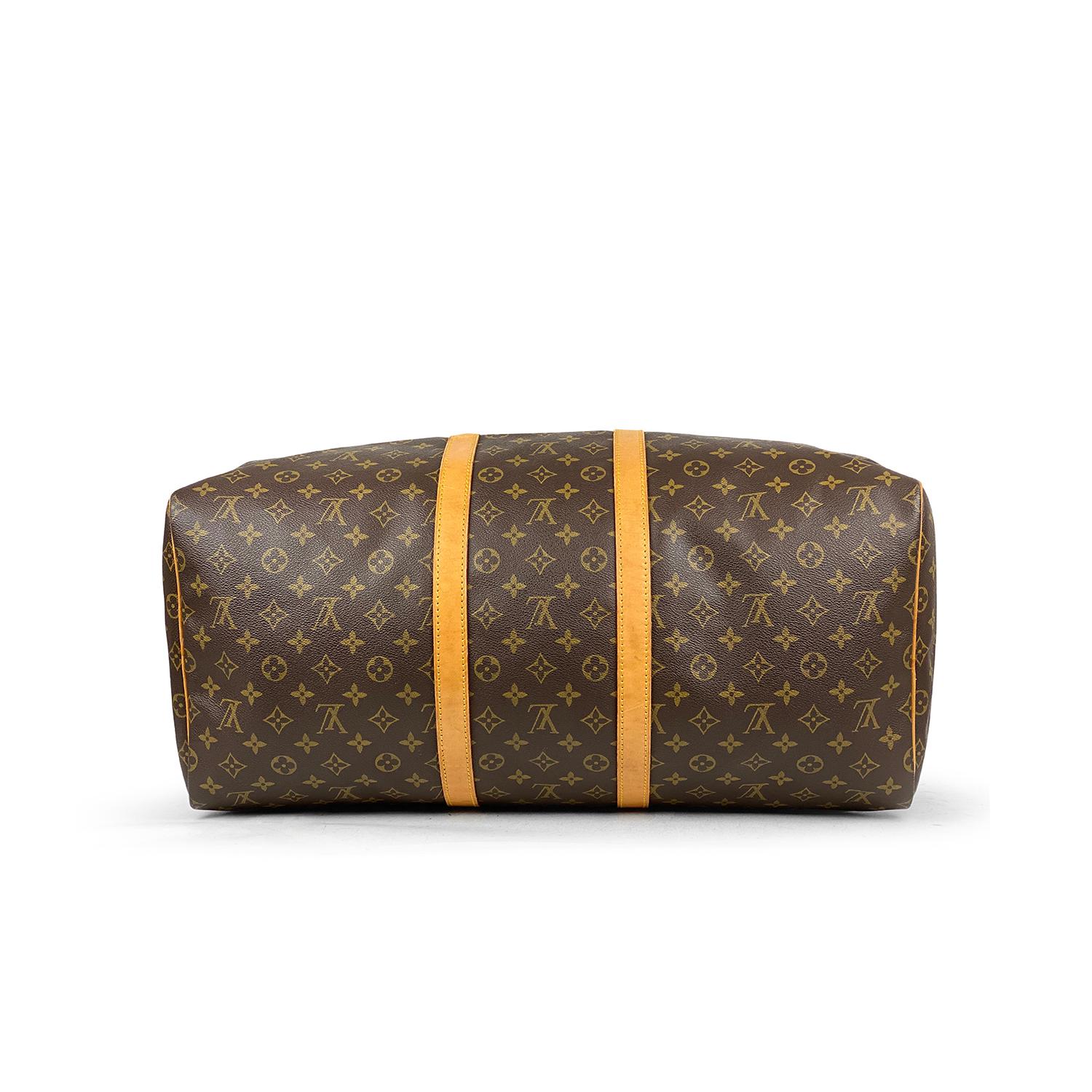 Louis Vuitton Brown Monogram Keepall 55 Weekend Bag 1