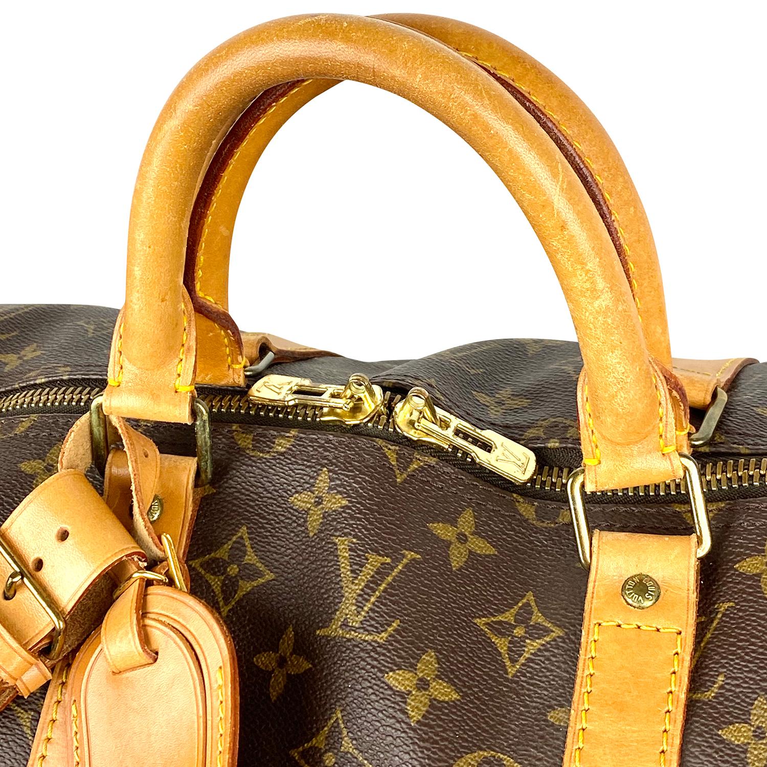 Louis Vuitton Brown Monogram Keepall 55 Weekend Bag 2