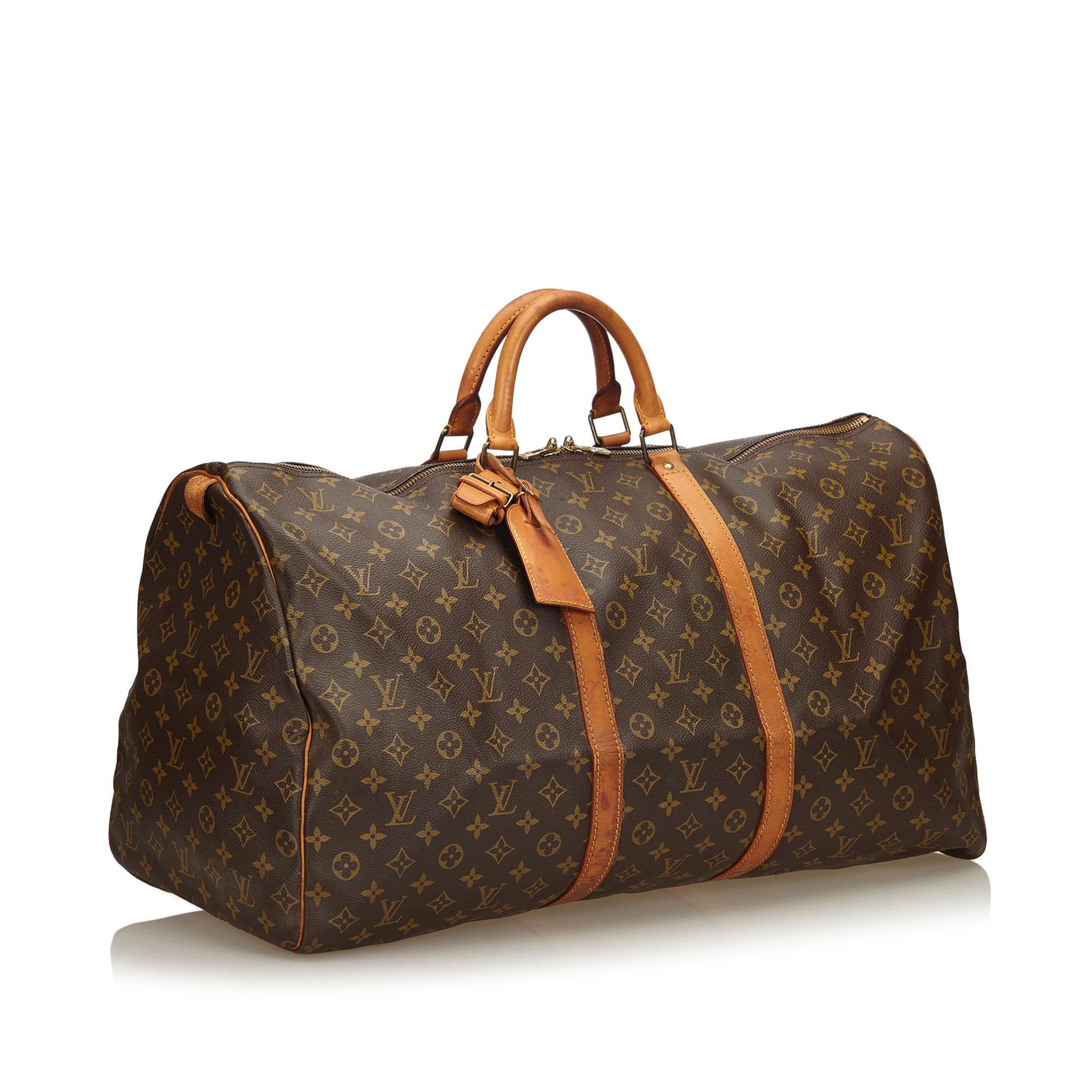 The Keepall 60 features the Monogram canvas body, rolled vachetta handles, vachetta trim, and a two-way top zip closure. It carries as B condition rating.

Inclusions: 
This item does not come with inclusions.


Louis Vuitton pieces do not come with