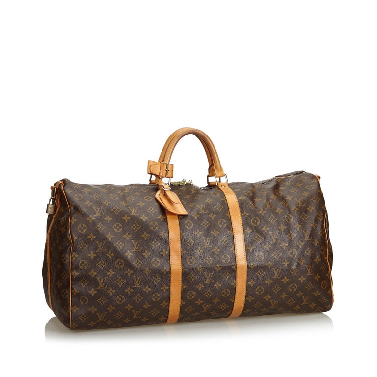 Louis Vuitton Brown Monogram Keepall Bandouliere 60 For Sale at 1stdibs
