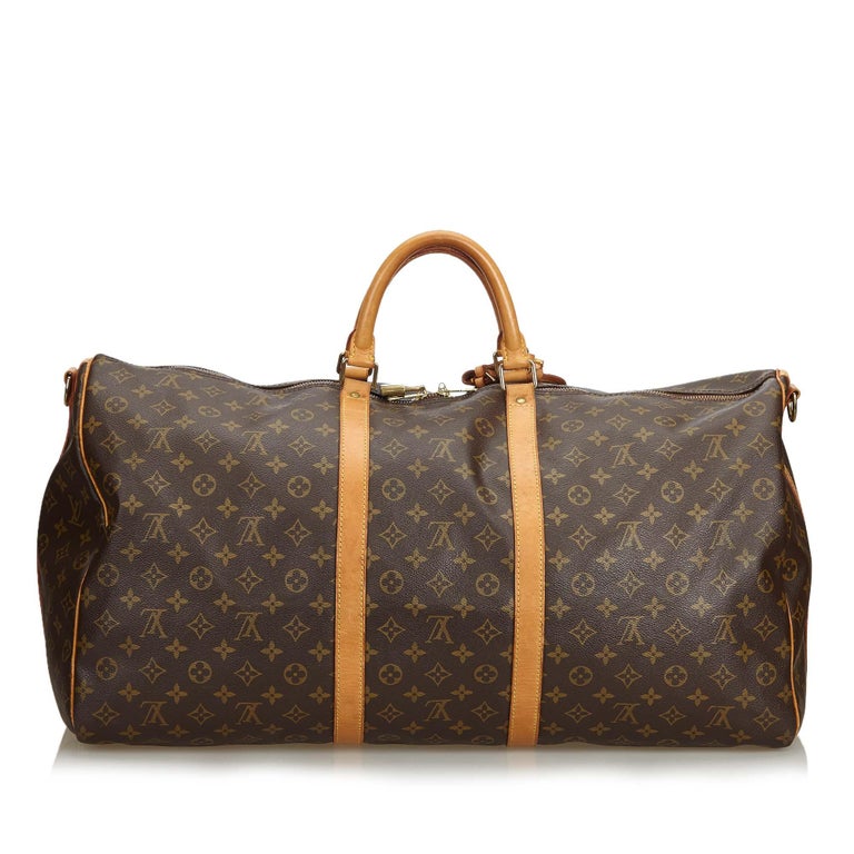 Louis Vuitton Brown Monogram Keepall Bandouliere 60 France For Sale at 1stdibs