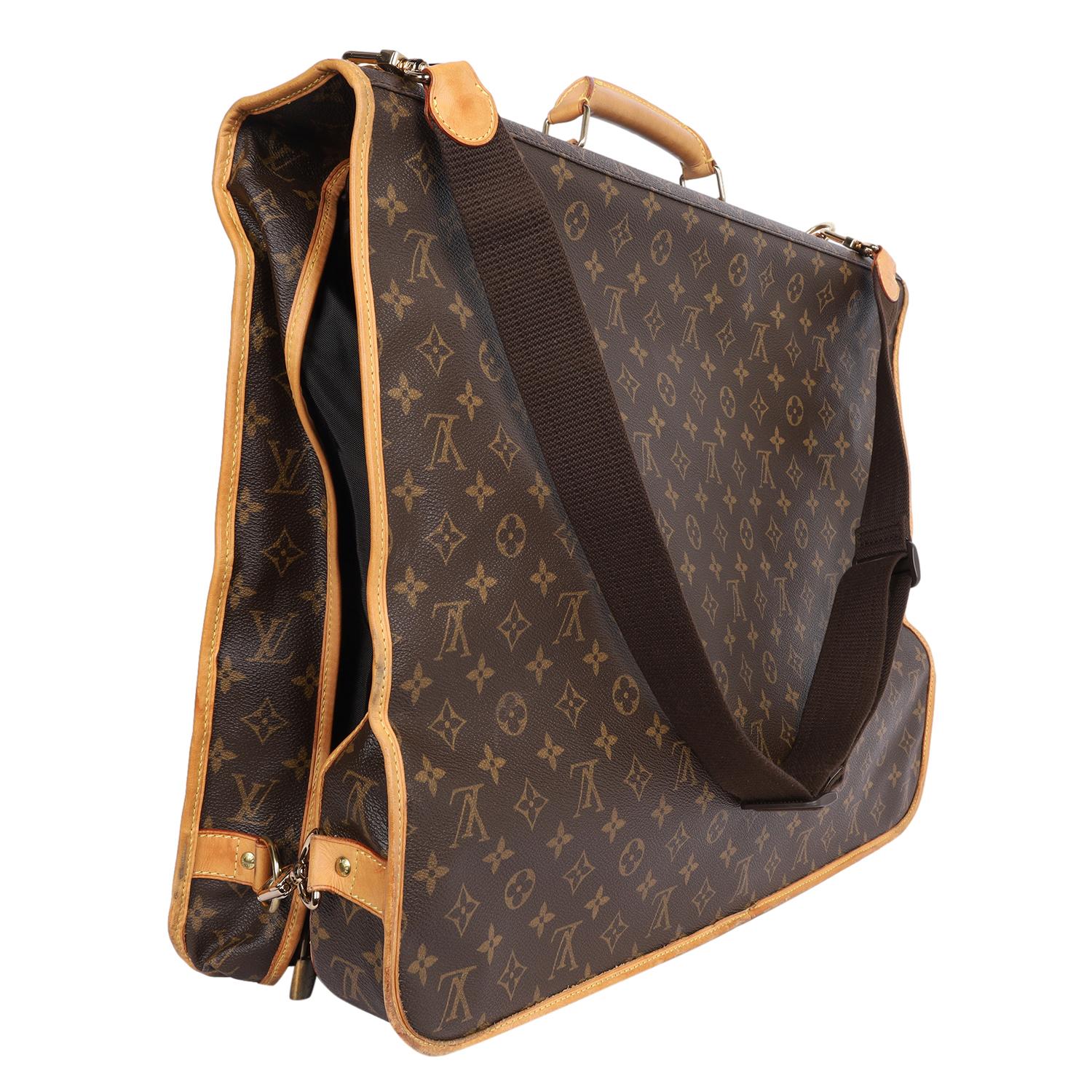 Louis Vuitton Brown Monogram Leather Garment Carrier Bag In Good Condition In Salt Lake Cty, UT
