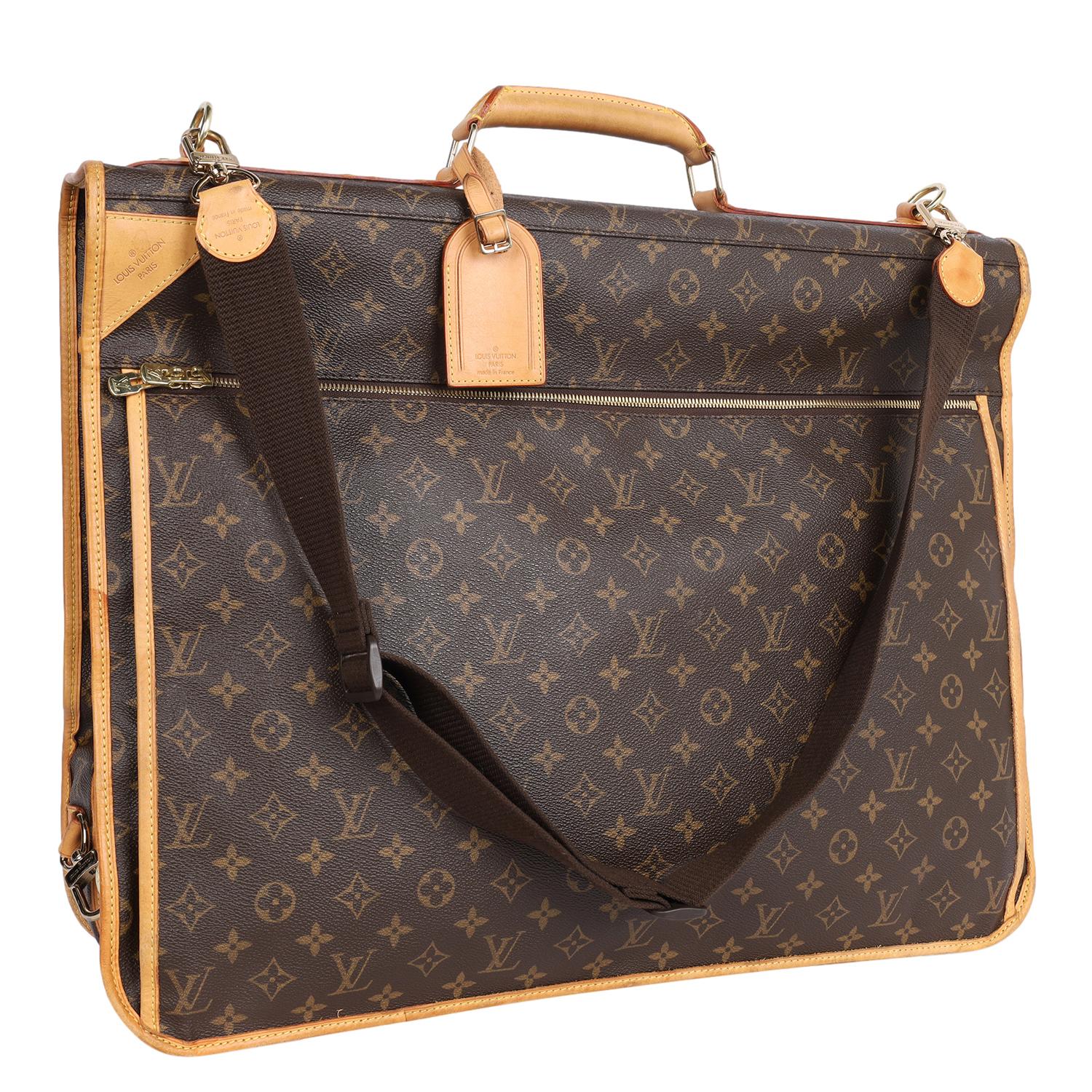 Louis Vuitton Brown Monogram Leather Garment Carrier Bag 1