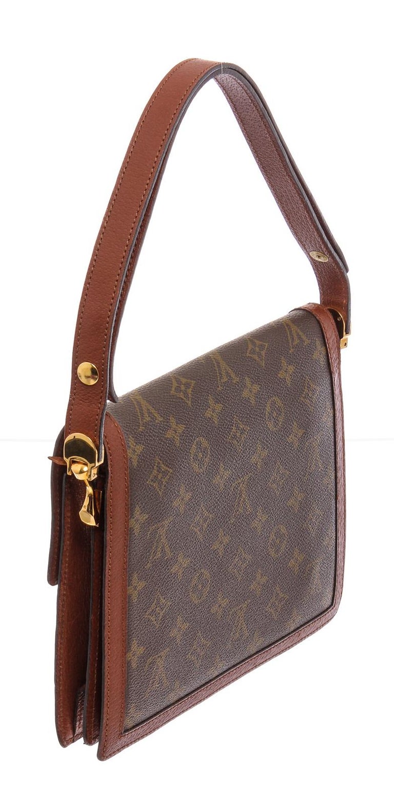 Dauphine vintage cloth handbag Louis Vuitton Brown in Cloth - 24331228