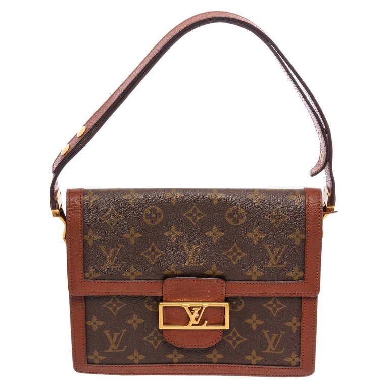 Louis+Vuitton+Double+Shoulder+Bag+Brown+Leather for sale online
