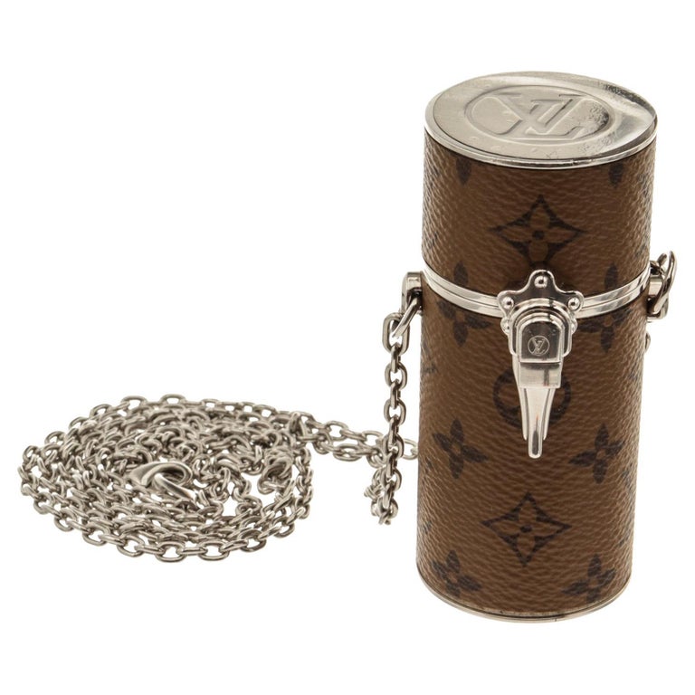 Louis Vuitton Brown Monogram Lipstick Case Necklace For Sale at 1stDibs