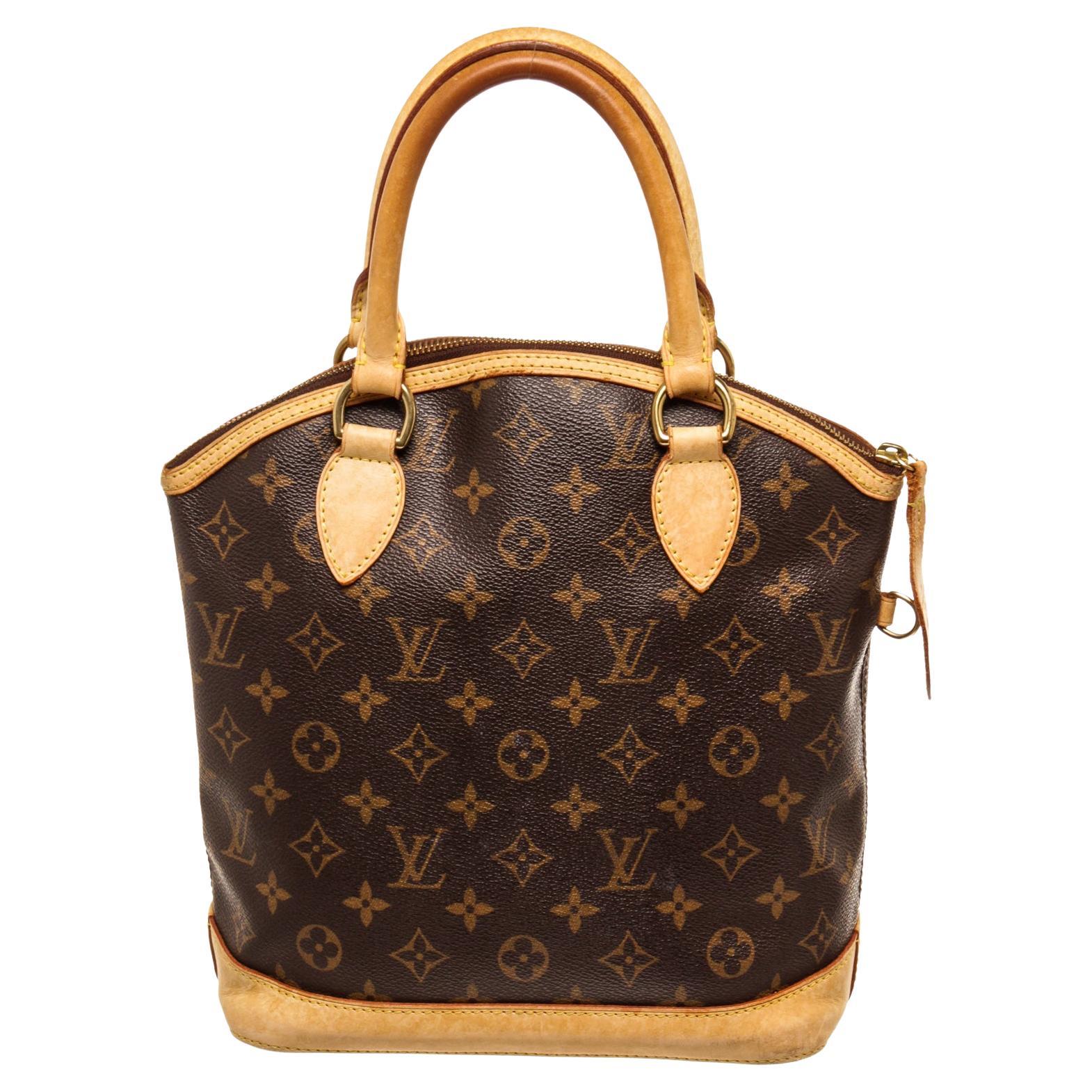 Louis Vuitton Pink Leather and Brown Monogram Canvas Lockit Double