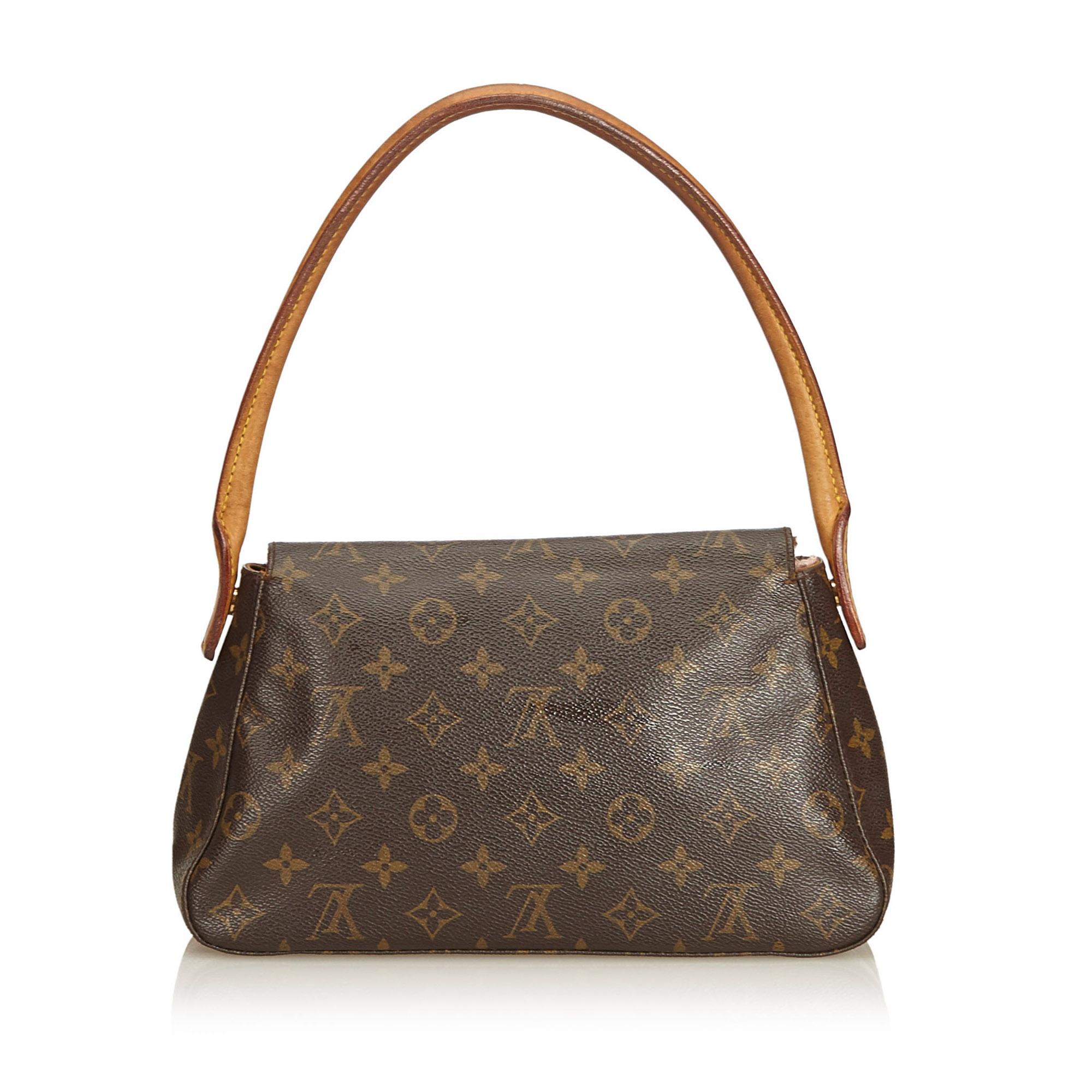 Louis Vuitton Brown Monogram Looping Mini In Good Condition For Sale In Orlando, FL