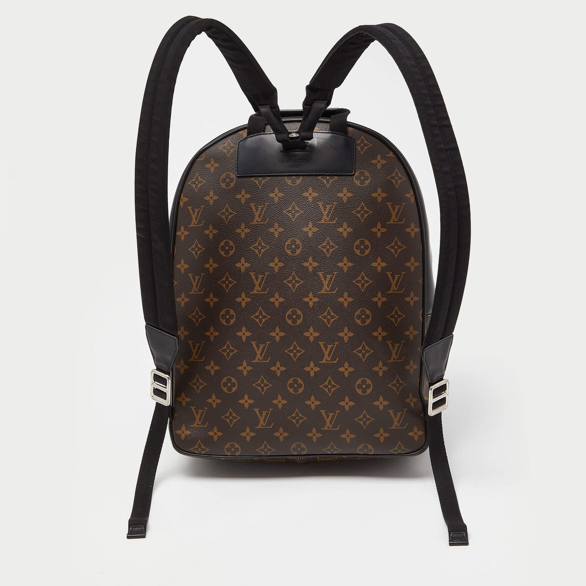 Louis Vuitton Brown Monogram Macassar Canvas Josh Backpack In Good Condition For Sale In Dubai, Al Qouz 2