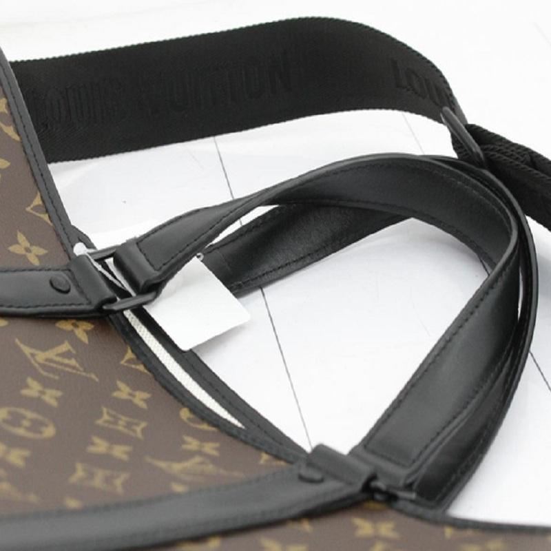  Sac fourre-tout GM Week-end en cuir et toile de Macassar marron avec monogramme Louis Vuitton Pour femmes 