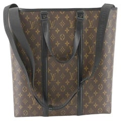 Sac fourre-tout GM Week-end en cuir et toile de Macassar marron avec monogramme Louis Vuitton