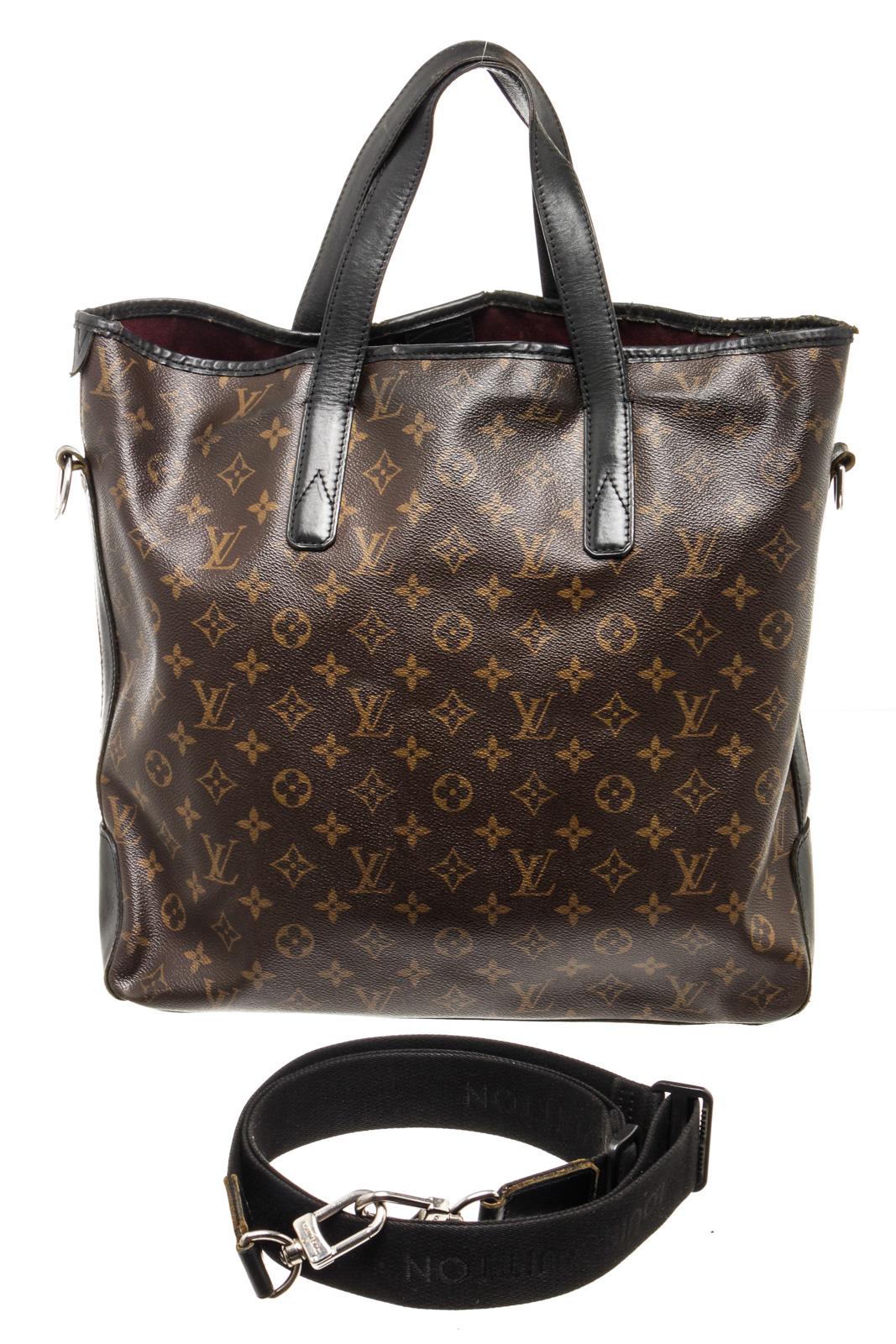 Louis Vuitton Brown Monogram Macassar Davis Tote Bag with monogram canvas, gold-toneÂ hardware, interior zip pocket, top handle, shoulder strapÂ and snapÂ closure.

49020MSC
