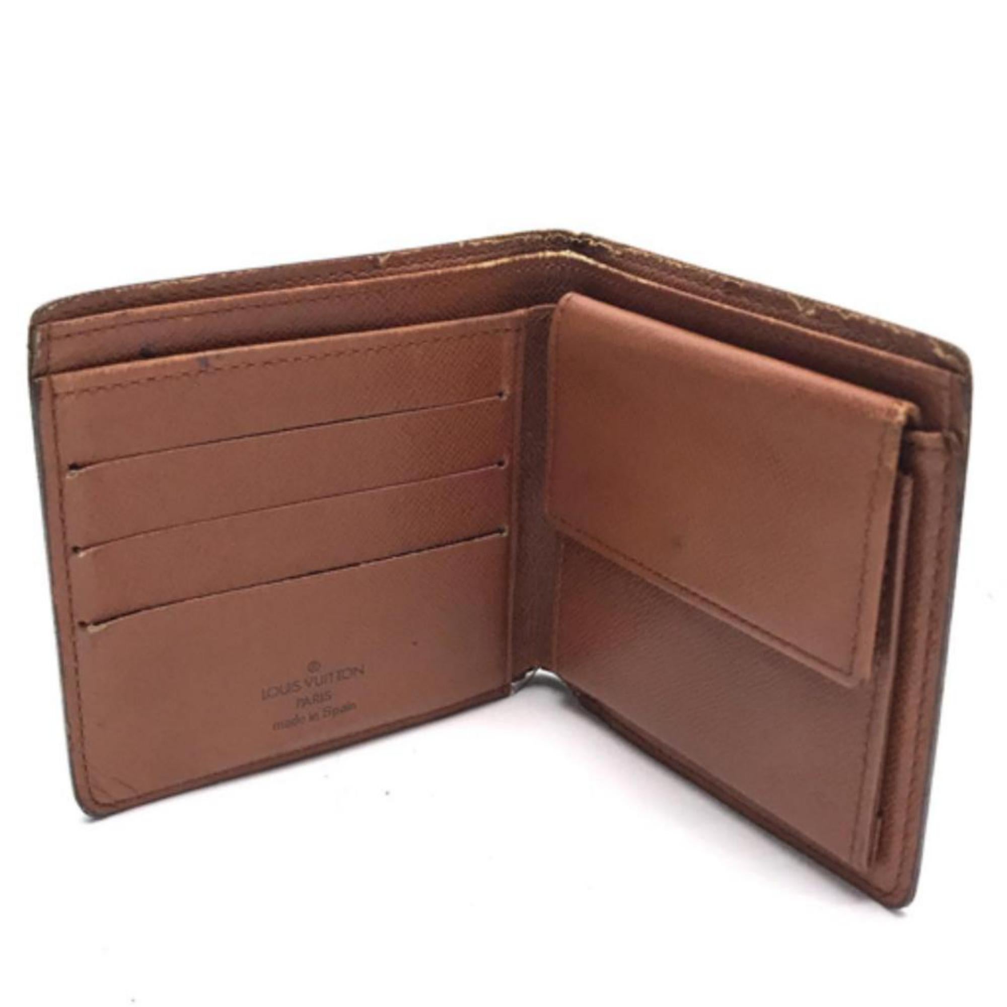 Louis Vuitton Brown Monogram Marco Bifold 232314 Wallet For Sale 5