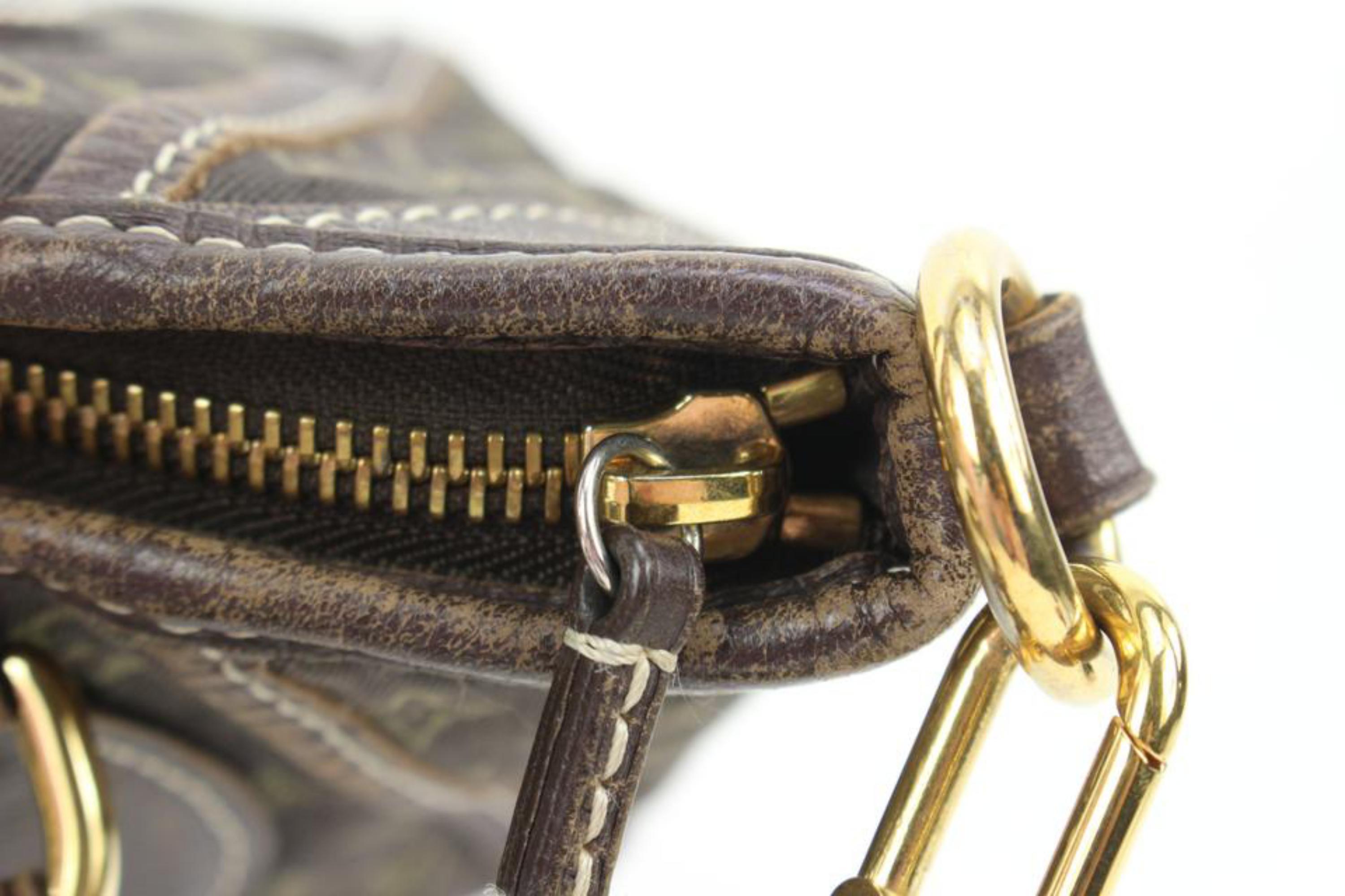 Louis Vuitton Brown Monogram Mini Lin Angele 2way Shoulder Bag 21lv127s 2