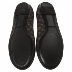 Louis Vuitton Brown Monogram Mini Lin Canvas Debbie Ballet Flats Size 36.5