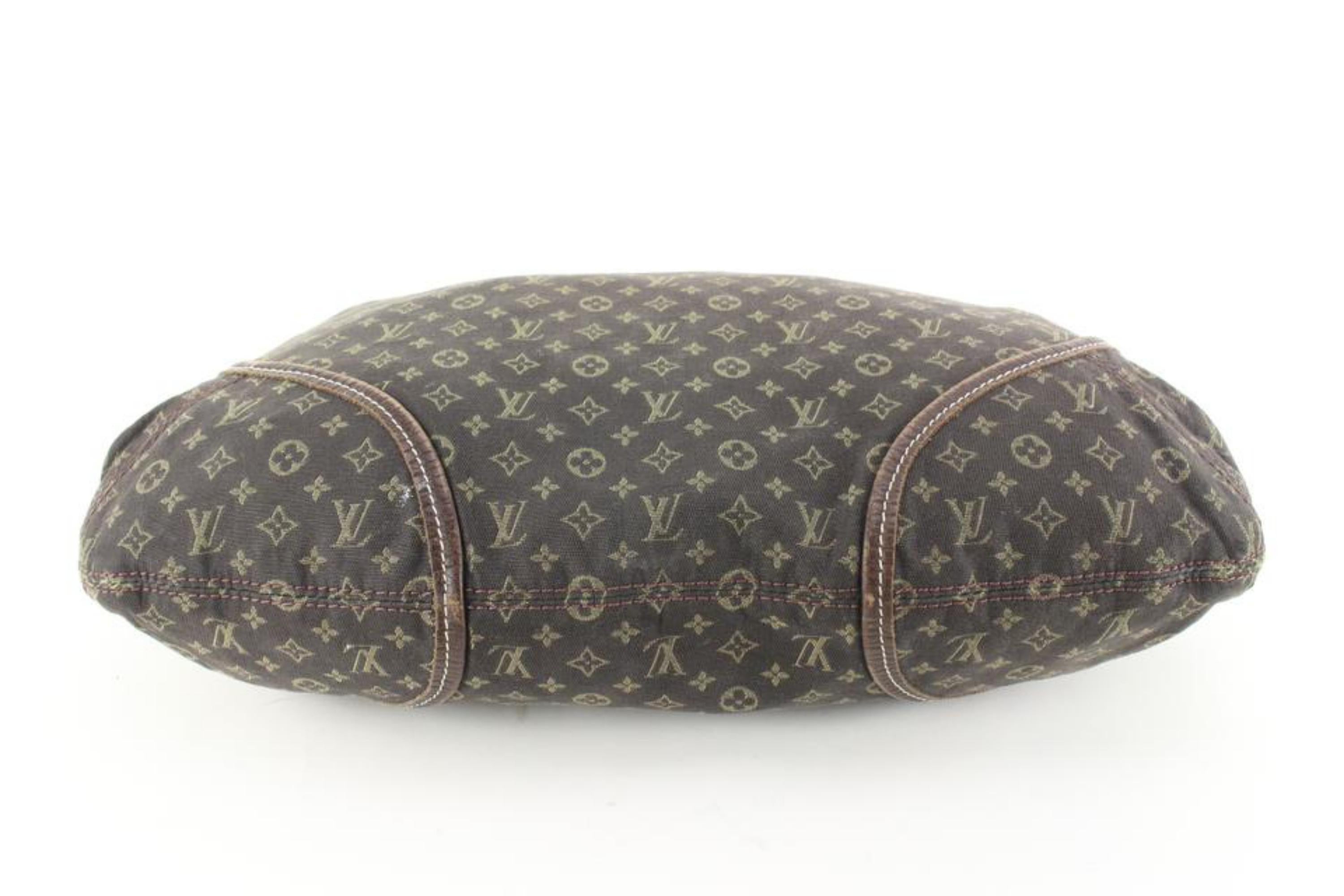 Louis Vuitton Brown Monogram Mini Lin Manon MM Hobo 24lk617s In Good Condition For Sale In Dix hills, NY