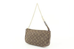 Louis Vuitton Brown Monogram Mini Lin Pochette Accessoires with Chain 111LV11