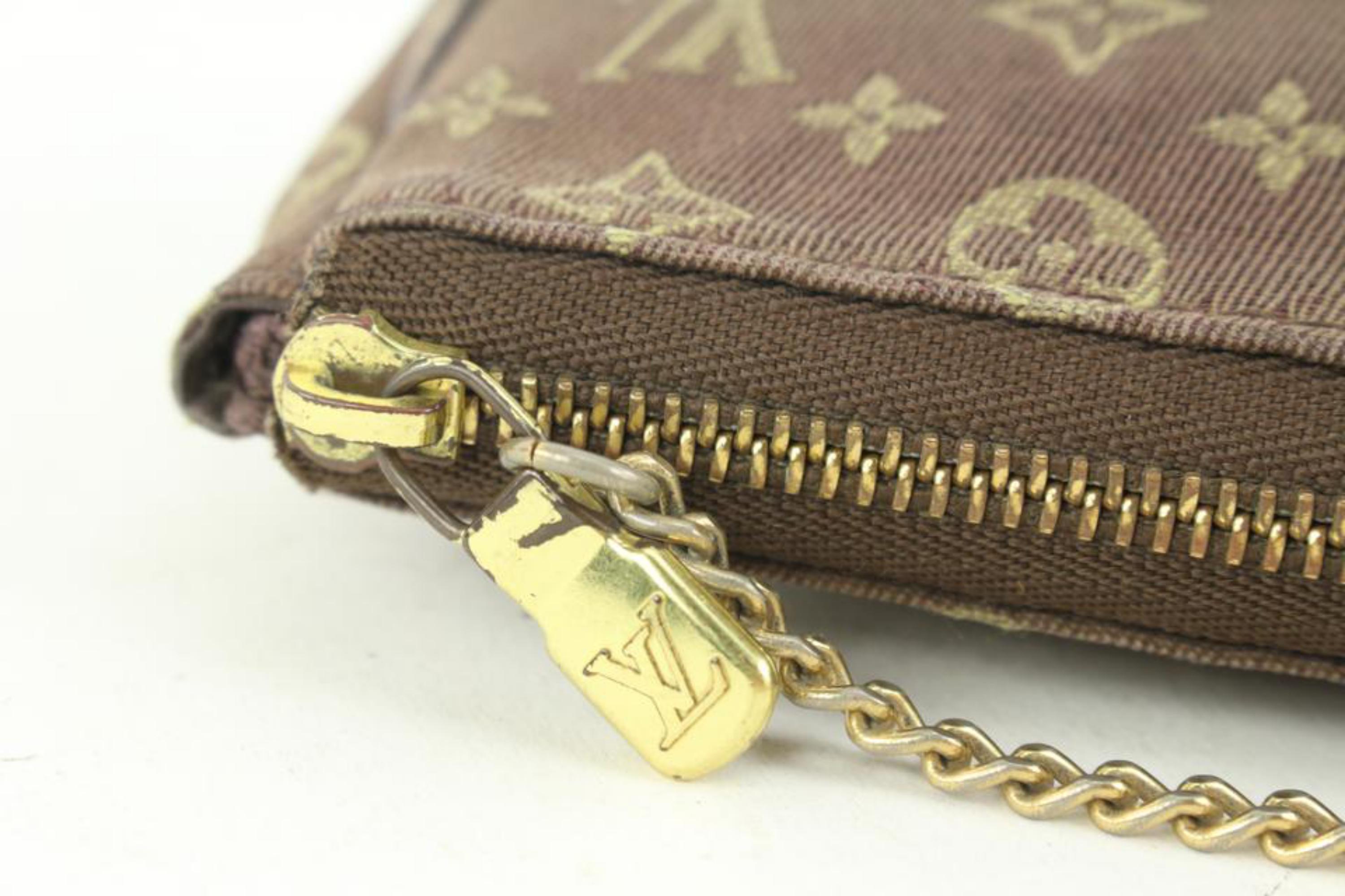 Louis Vuitton Brown Monogram Mini Lin Pochette Accessoires with Chain 111LV11 2