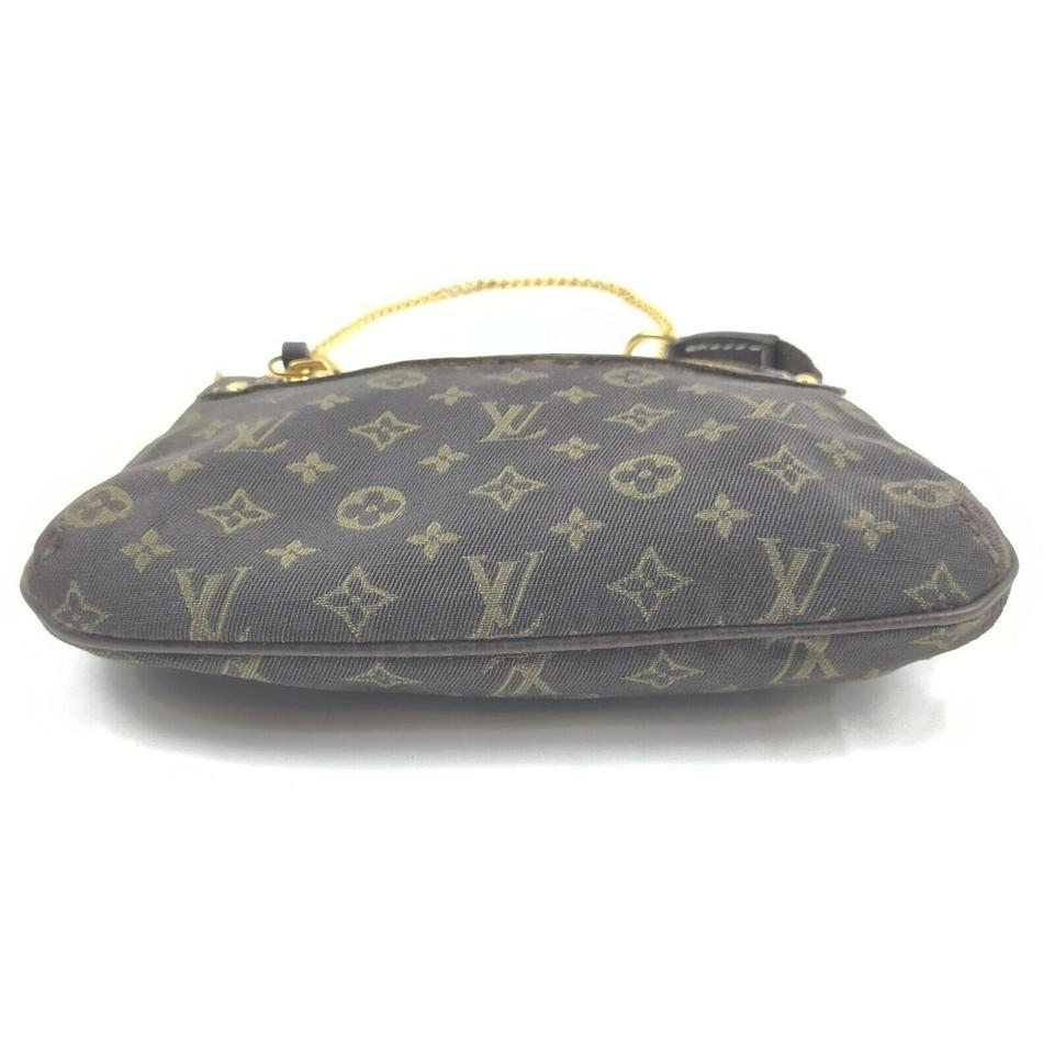 Louis Vuitton Brown Monogram Mini Lin Pochette Accessoires Wristlet 861608 In Good Condition In Dix hills, NY