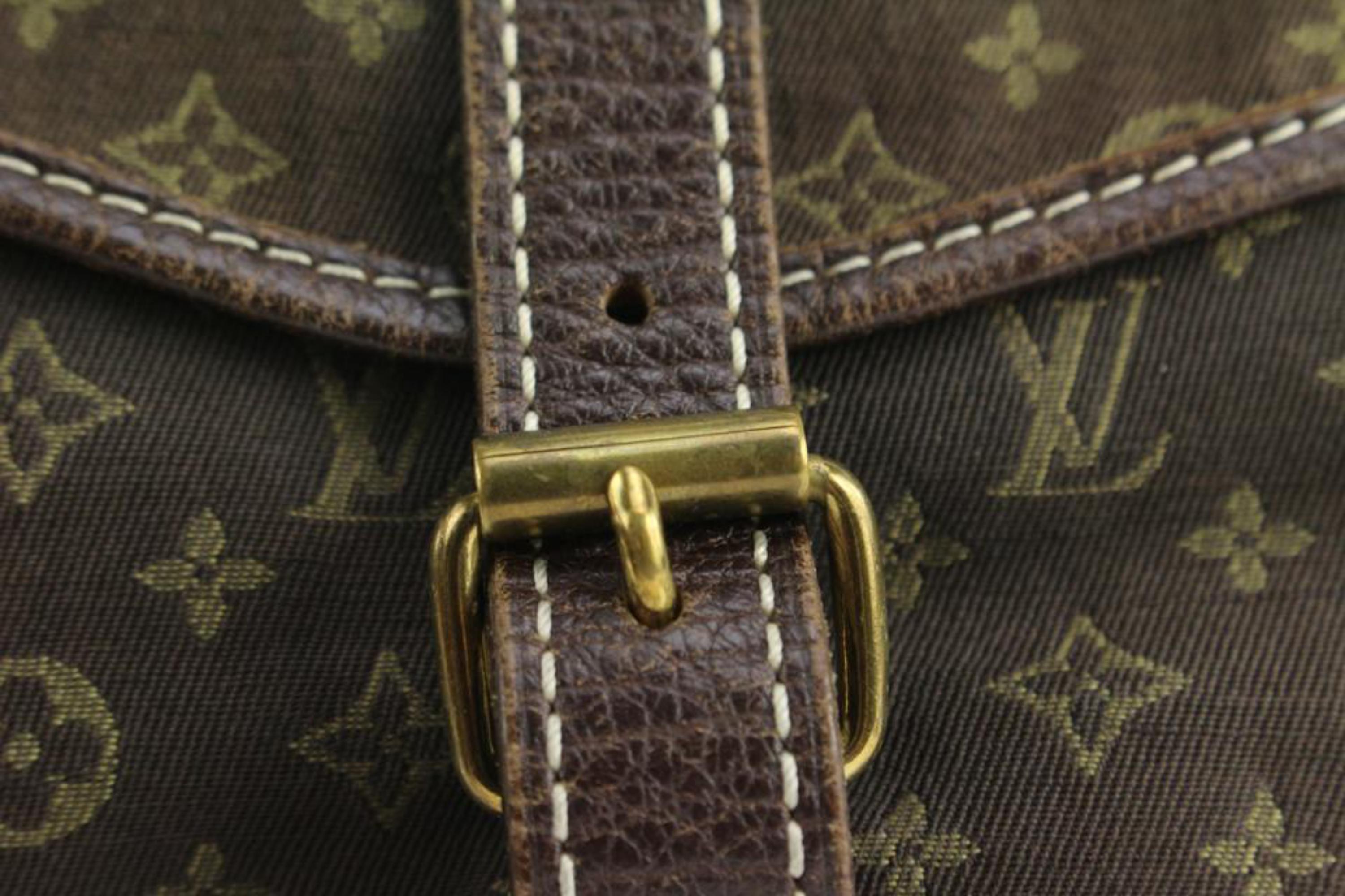 Louis Vuitton Brown Monogram Mini Lin Saumur PM Crossbody Saddle Bag 1230lv49 1