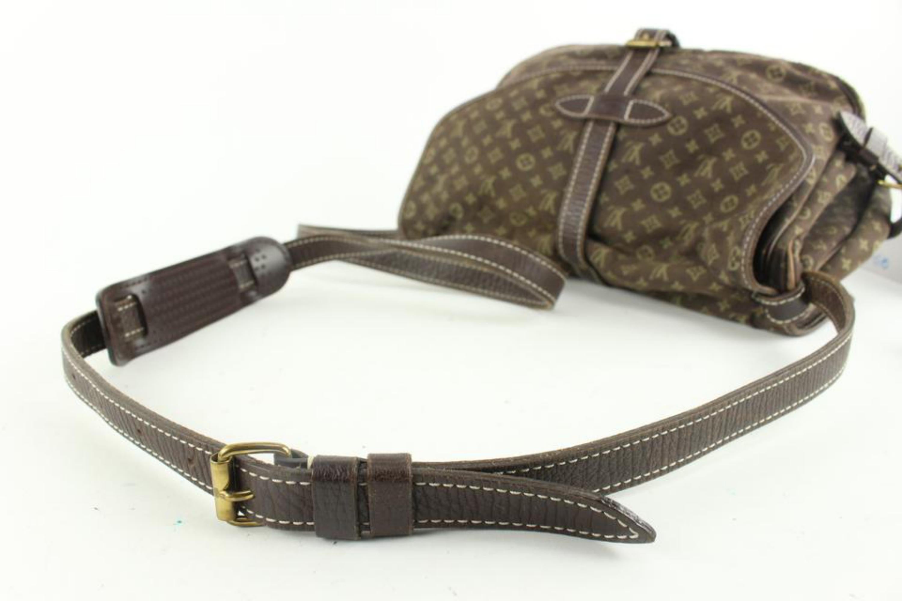 Louis Vuitton Brown Monogram Mini Lin Saumur PM Crossbody Saddle Bag 1230lv49 4