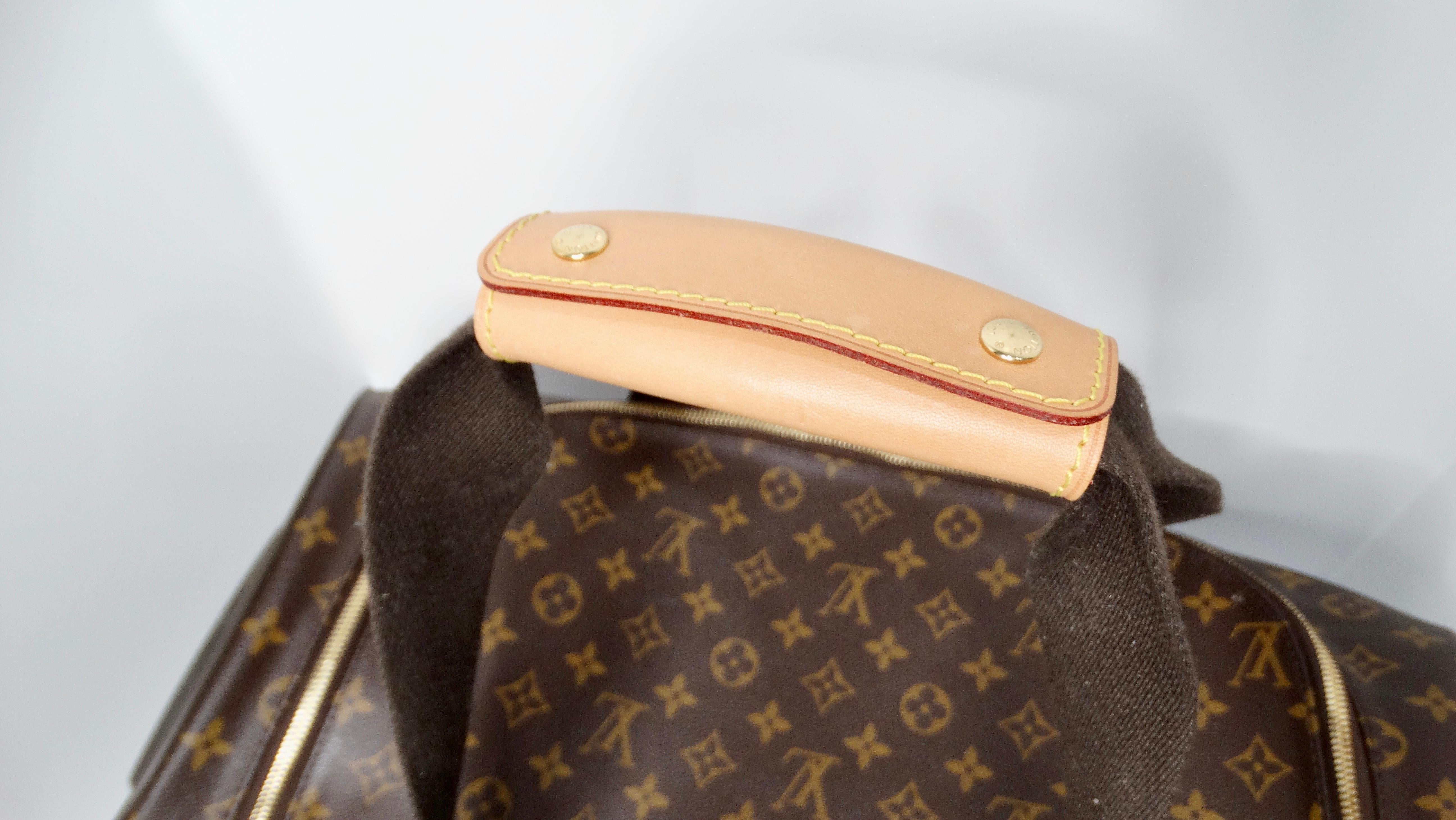 Louis Vuitton Brown Monogram Neo Eole 55 Duffle Roller Suitcase For Sale 2