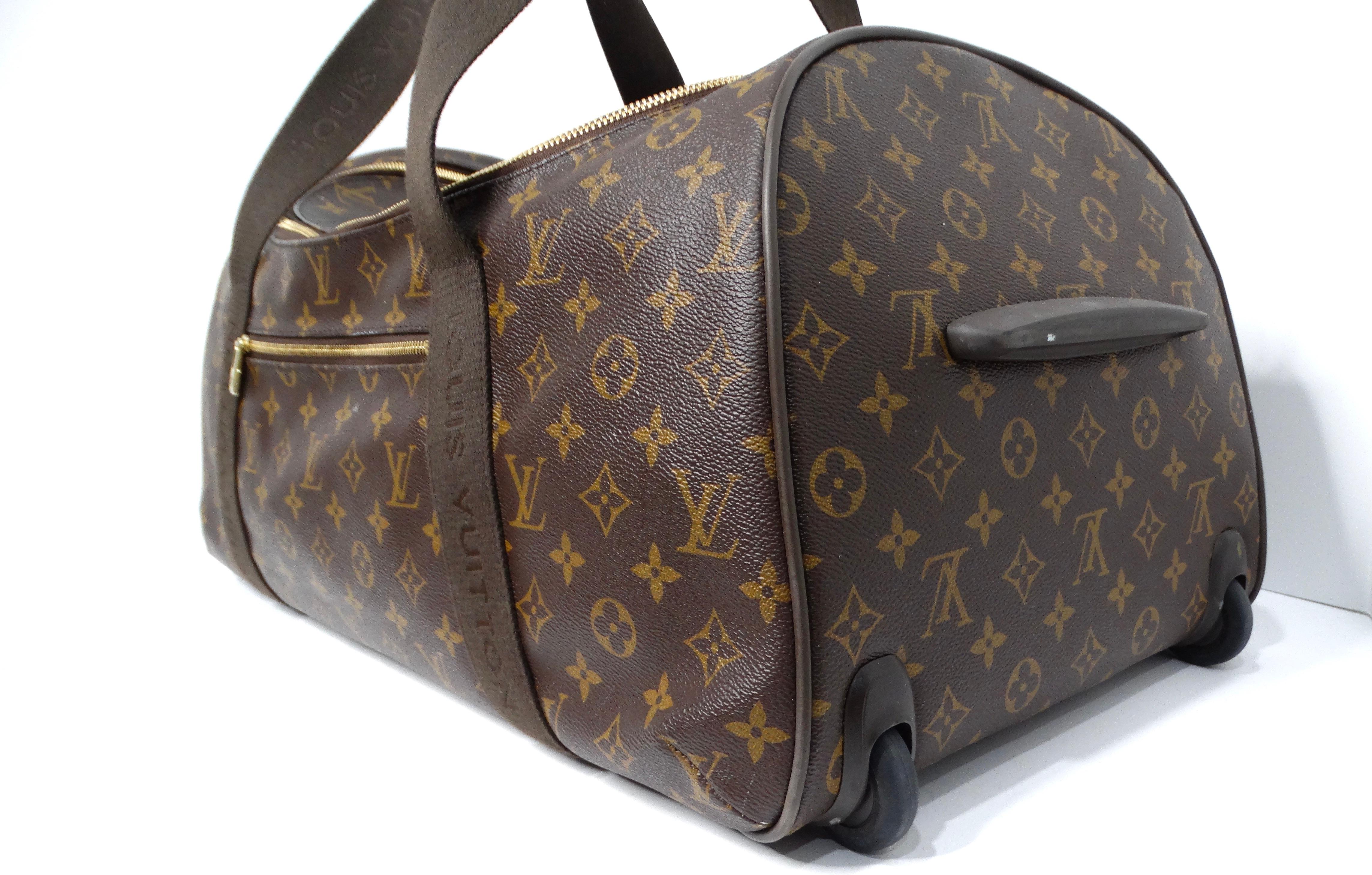 Louis Vuitton Brown Monogram Neo Eole 55 Duffle Roller Suitcase For Sale 3