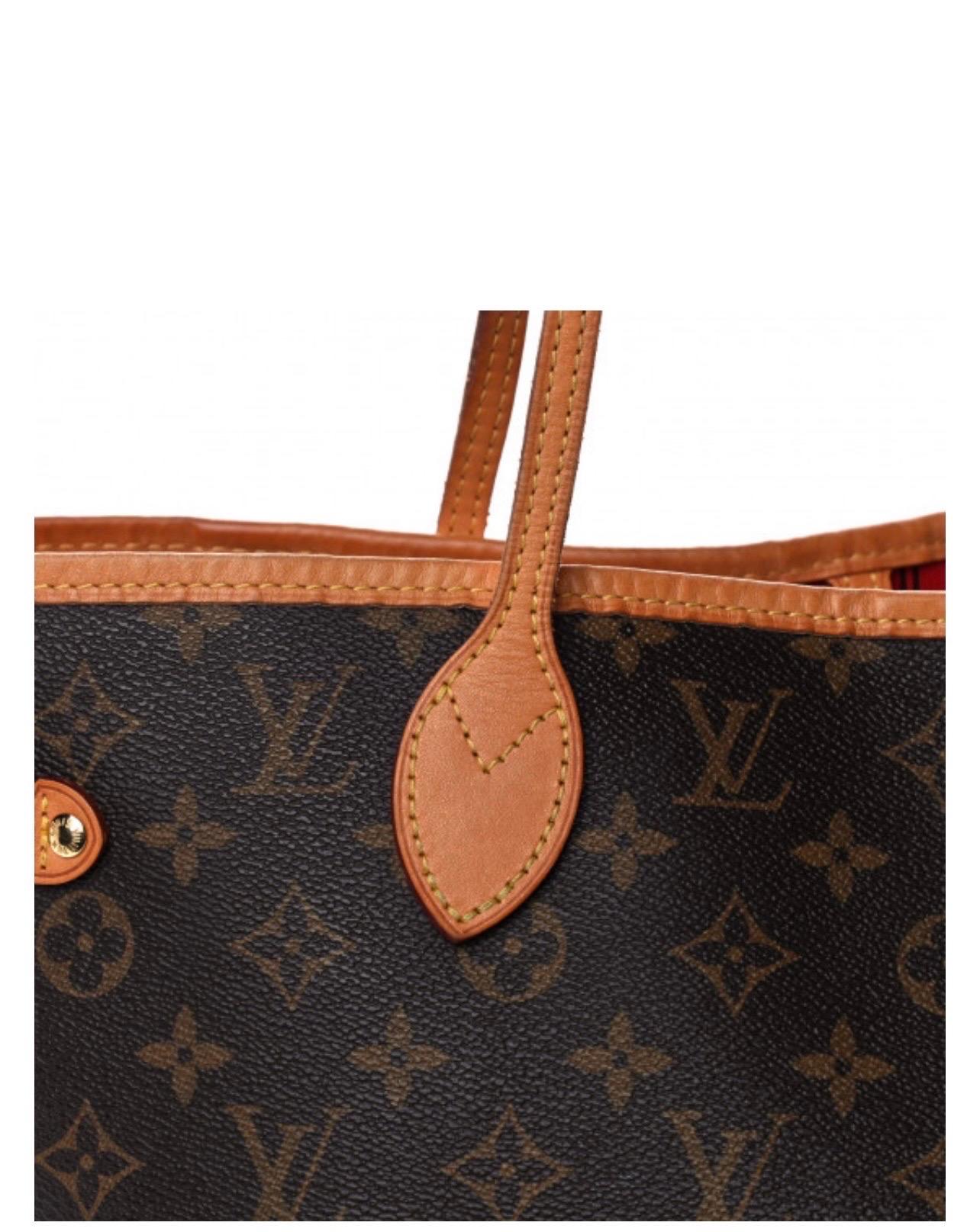 Black LOUIS VUITTON  Brown  Monogram Neverfull   Canvas MM Tote