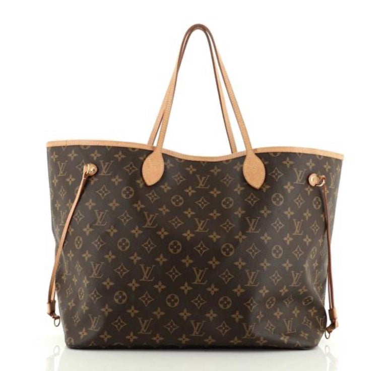 LOUIS VUITTON Brown Monogram Neverfull Canvas MM Tote For Sale at 1stdibs