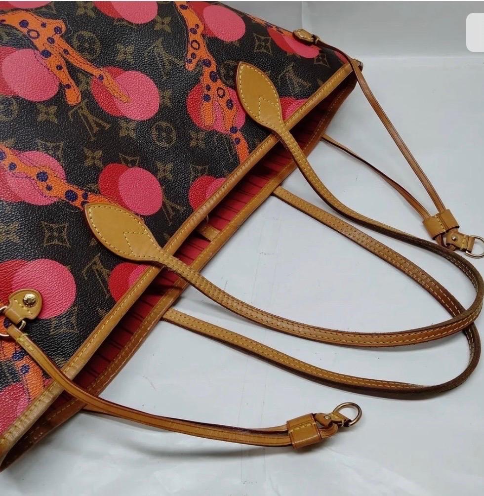 Pink LOUIS VUITTON  Brown  Monogram Neverfull   Canvas MM Tote G10155