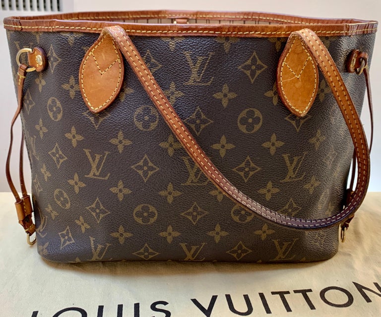 LOUIS VUITTON Brown Monogram Neverfull Canvas PM Tote For Sale at 1stdibs