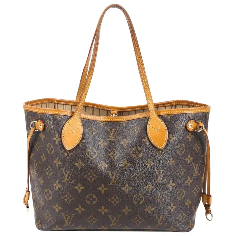 LOUIS VUITTON Brown Monogram Neverfull Canvas PM Tote For Sale at 1stdibs