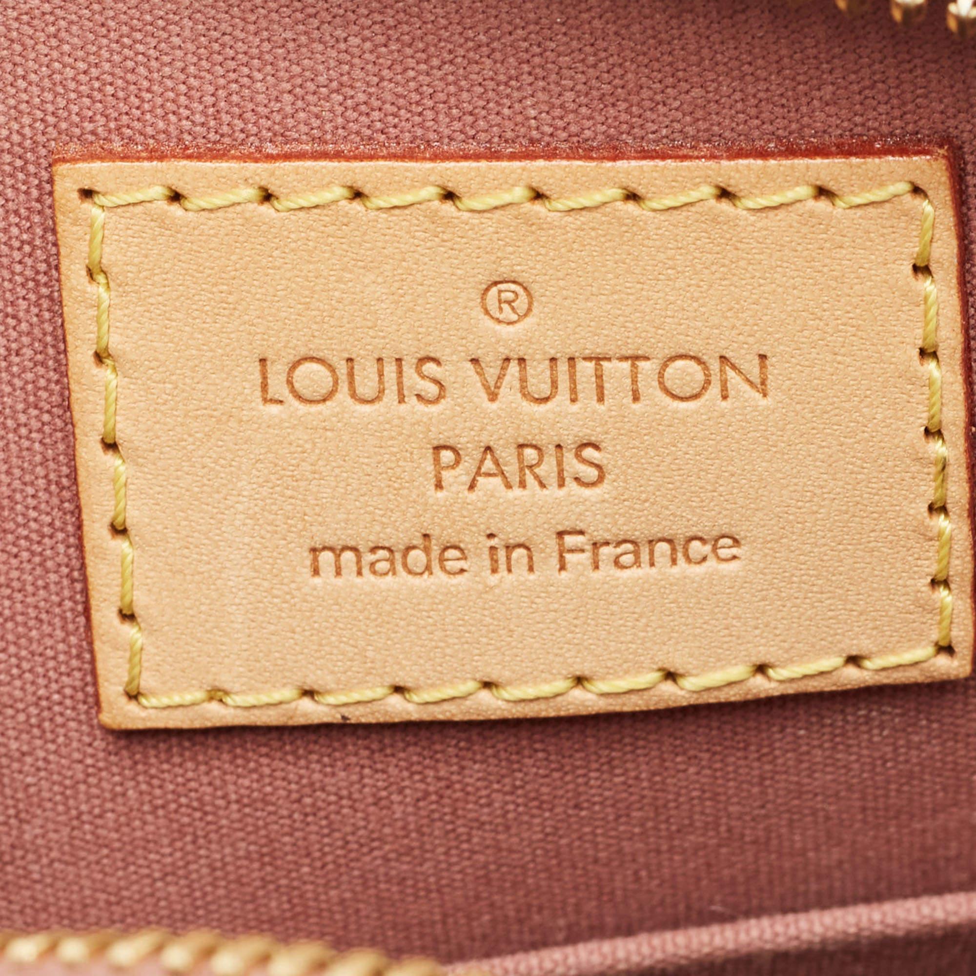 Louis Vuitton Brown Monogram Patent Leather Alma BB Bag For Sale 8