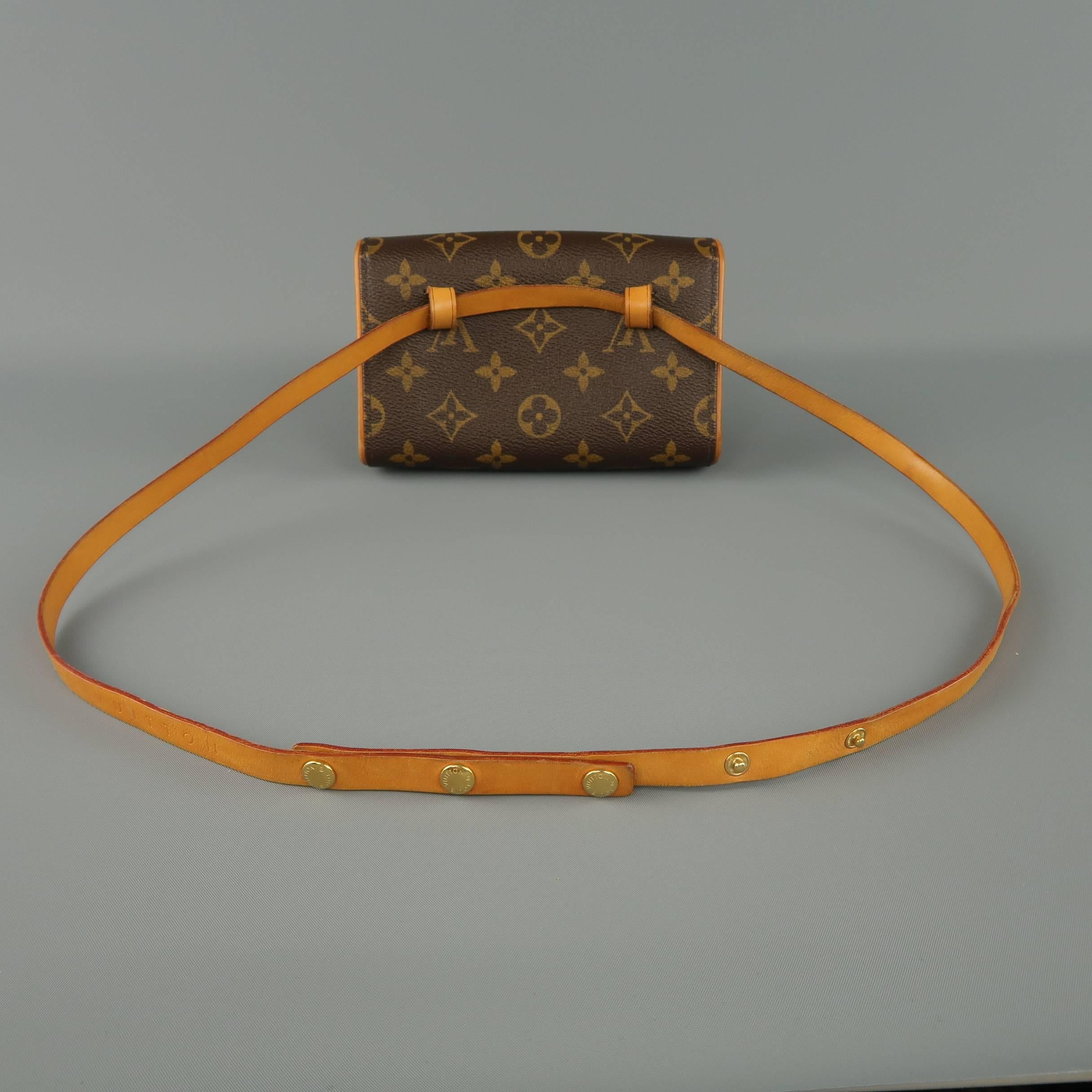 LOUIS VUITTON Brown Monogram Pochette Florentine Fannypack Belt Bag In Good Condition In San Francisco, CA